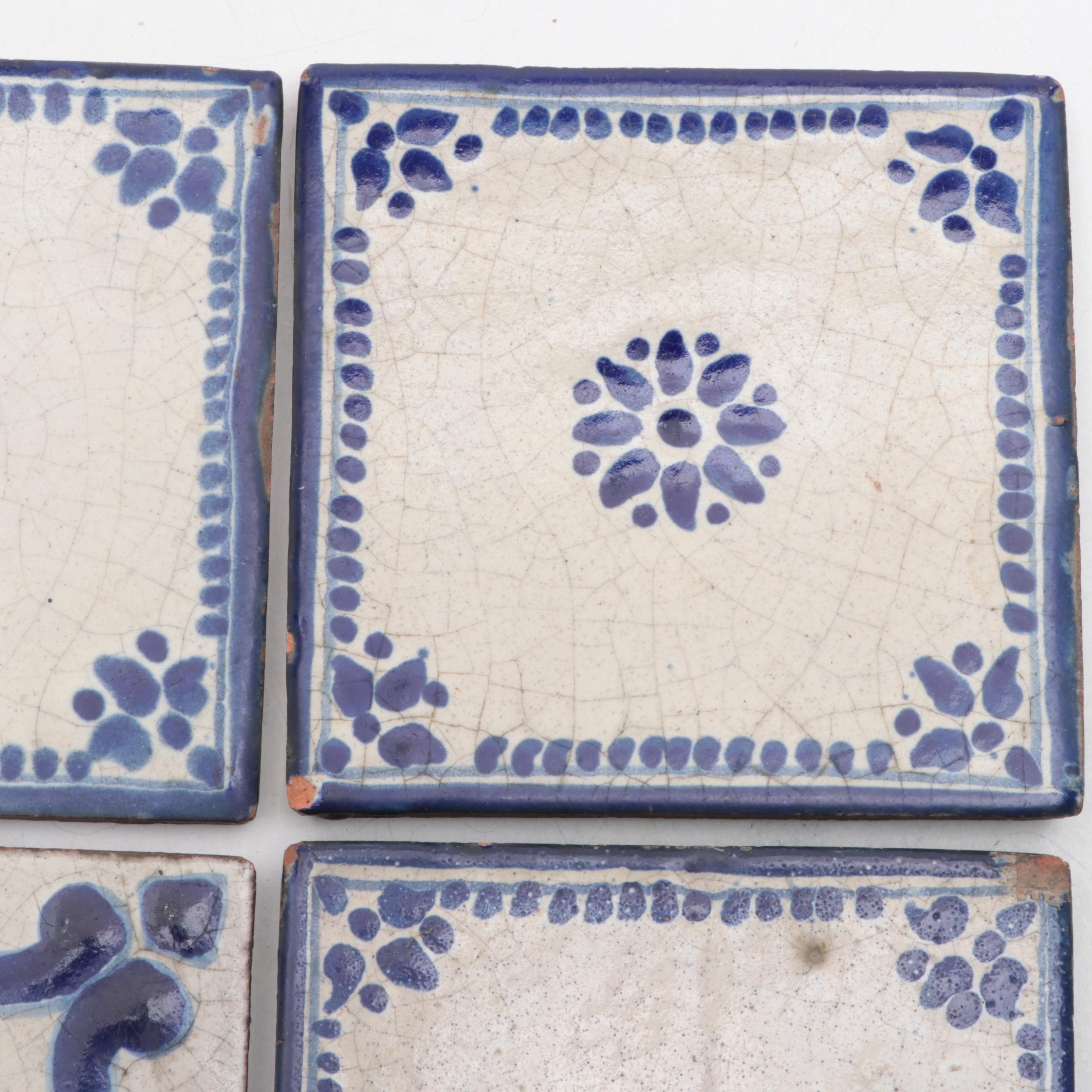 Blue and White Ceramic Tiles, 20th Century