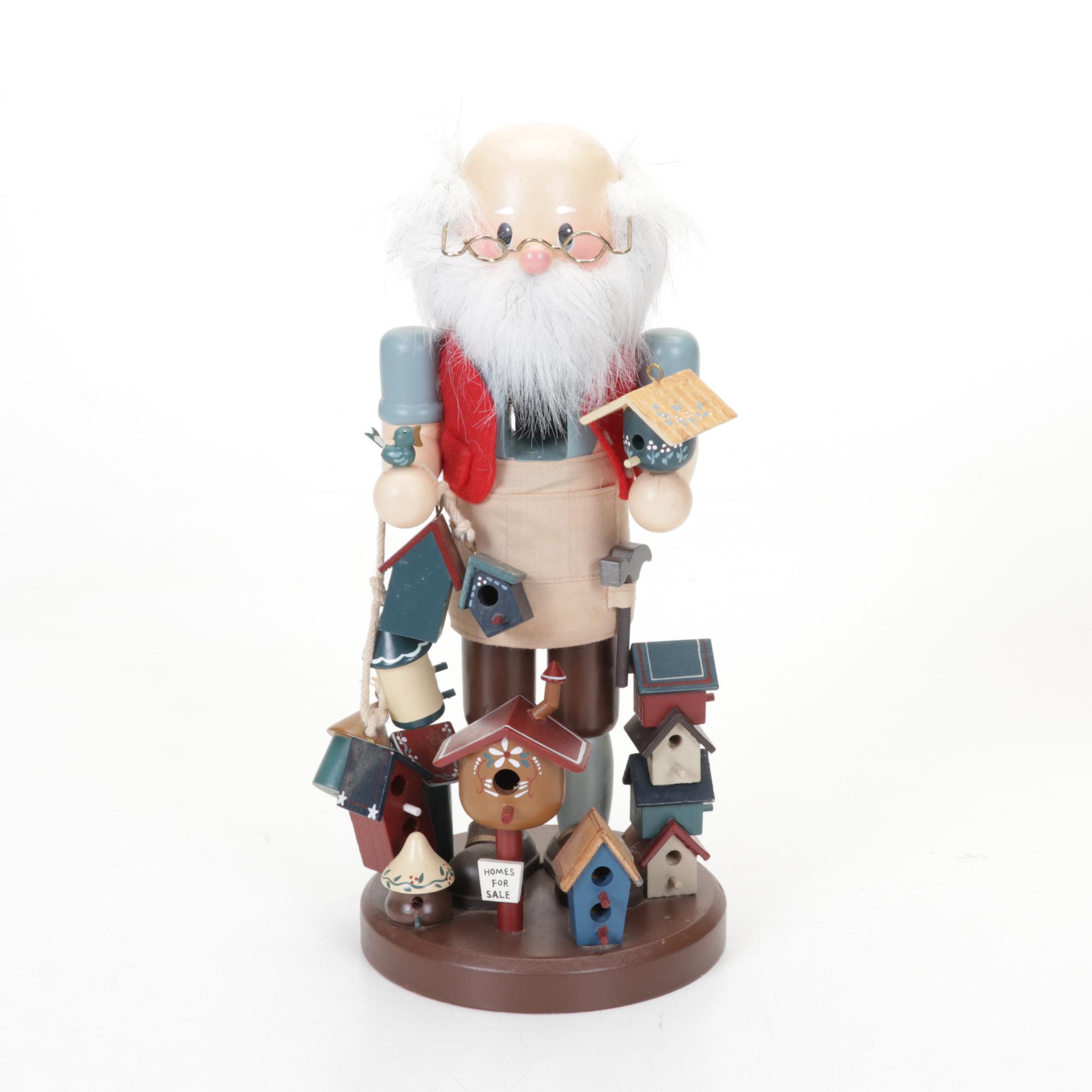 Zim's "Birdhouse Builder" Ltd Edition Nutcracker & Unmarked Steinbach Shepherd