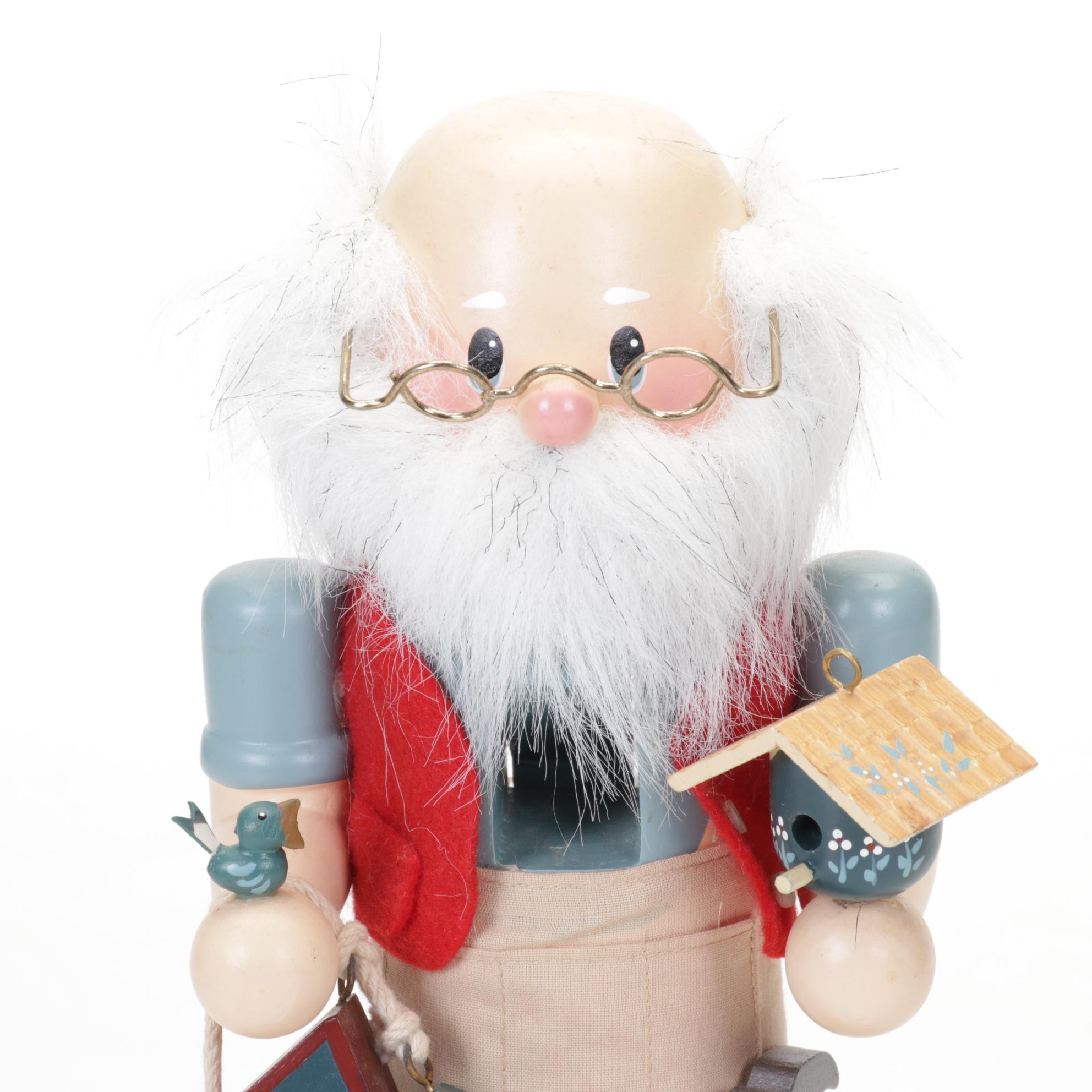 Zim's "Birdhouse Builder" Ltd Edition Nutcracker & Unmarked Steinbach Shepherd