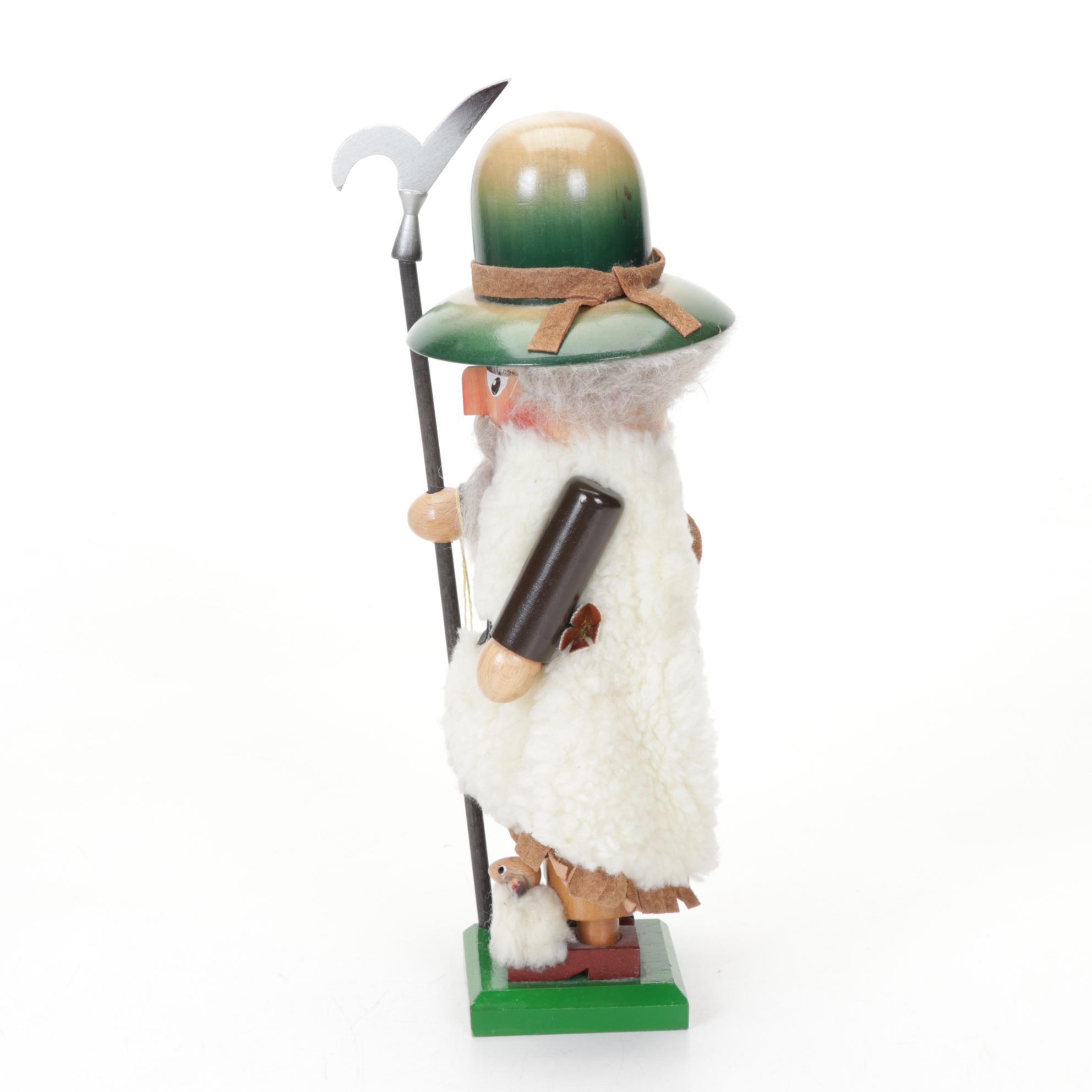 Zim's "Birdhouse Builder" Ltd Edition Nutcracker & Unmarked Steinbach Shepherd