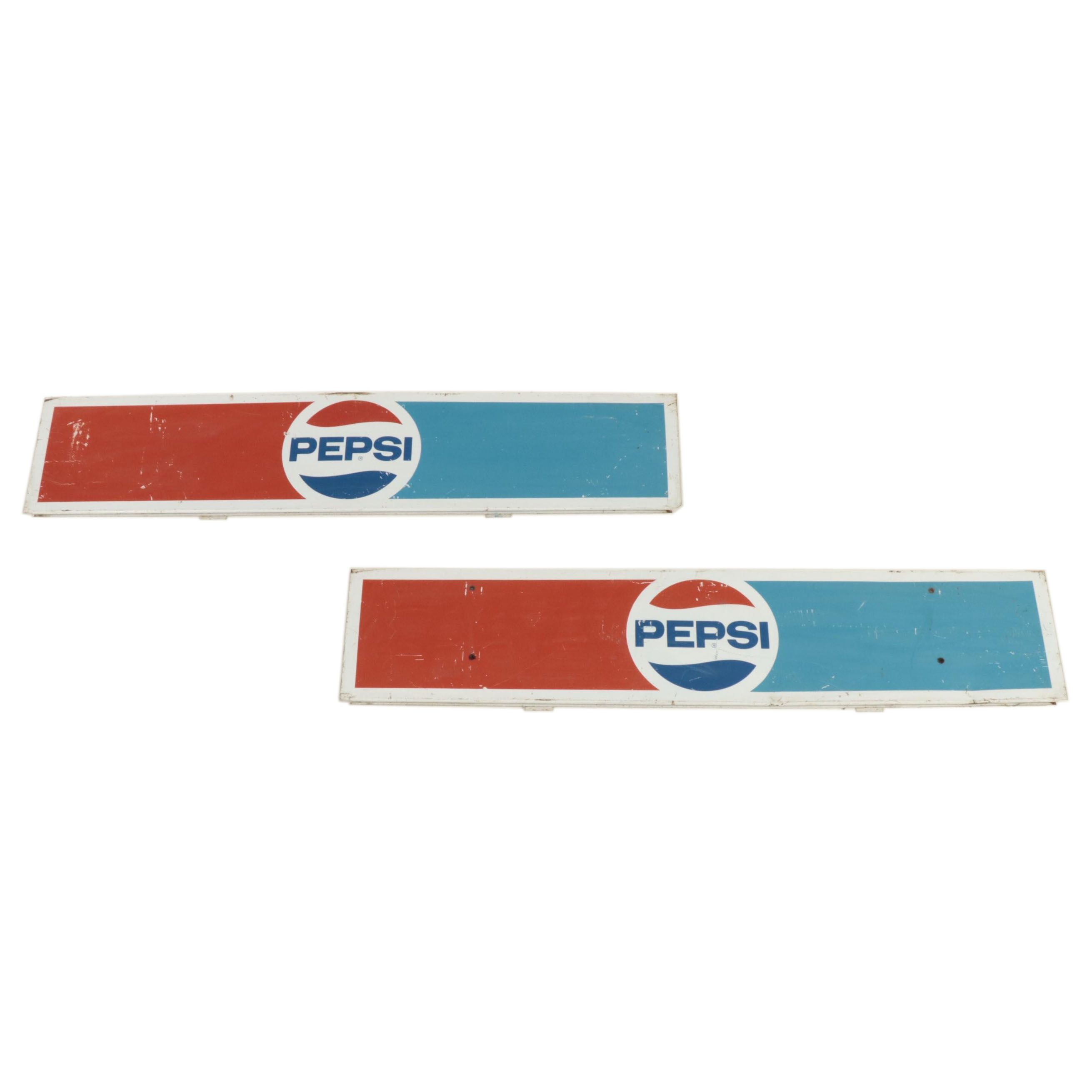 Two Painted Metal Pepsi Cola Signs