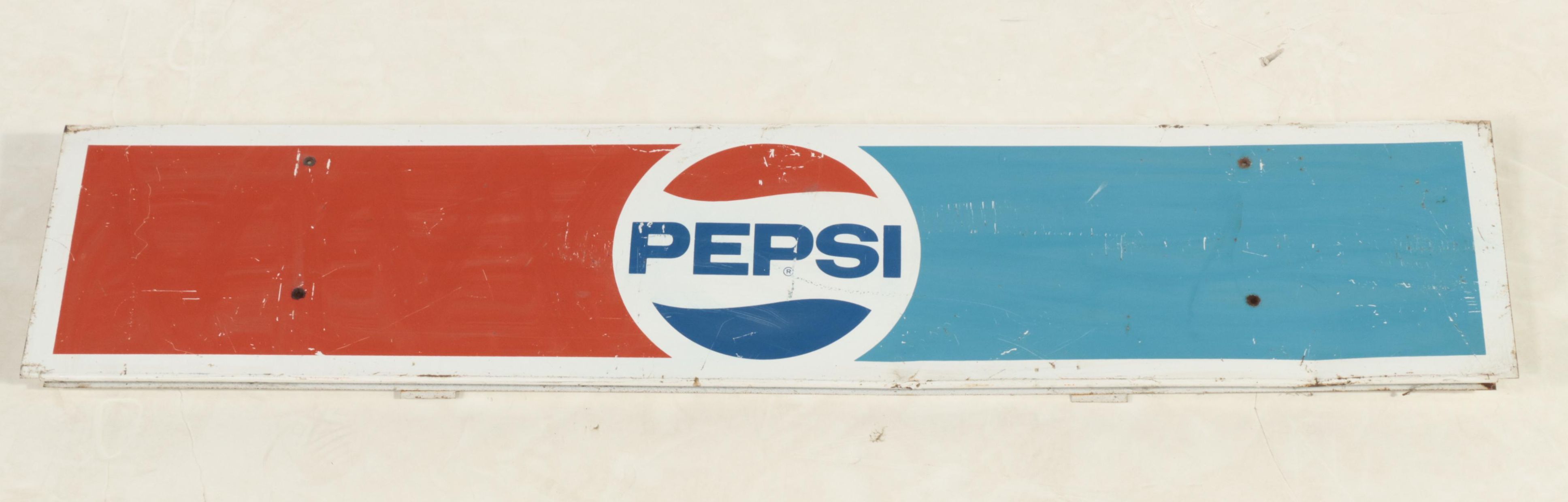 Two Painted Metal Pepsi Cola Signs