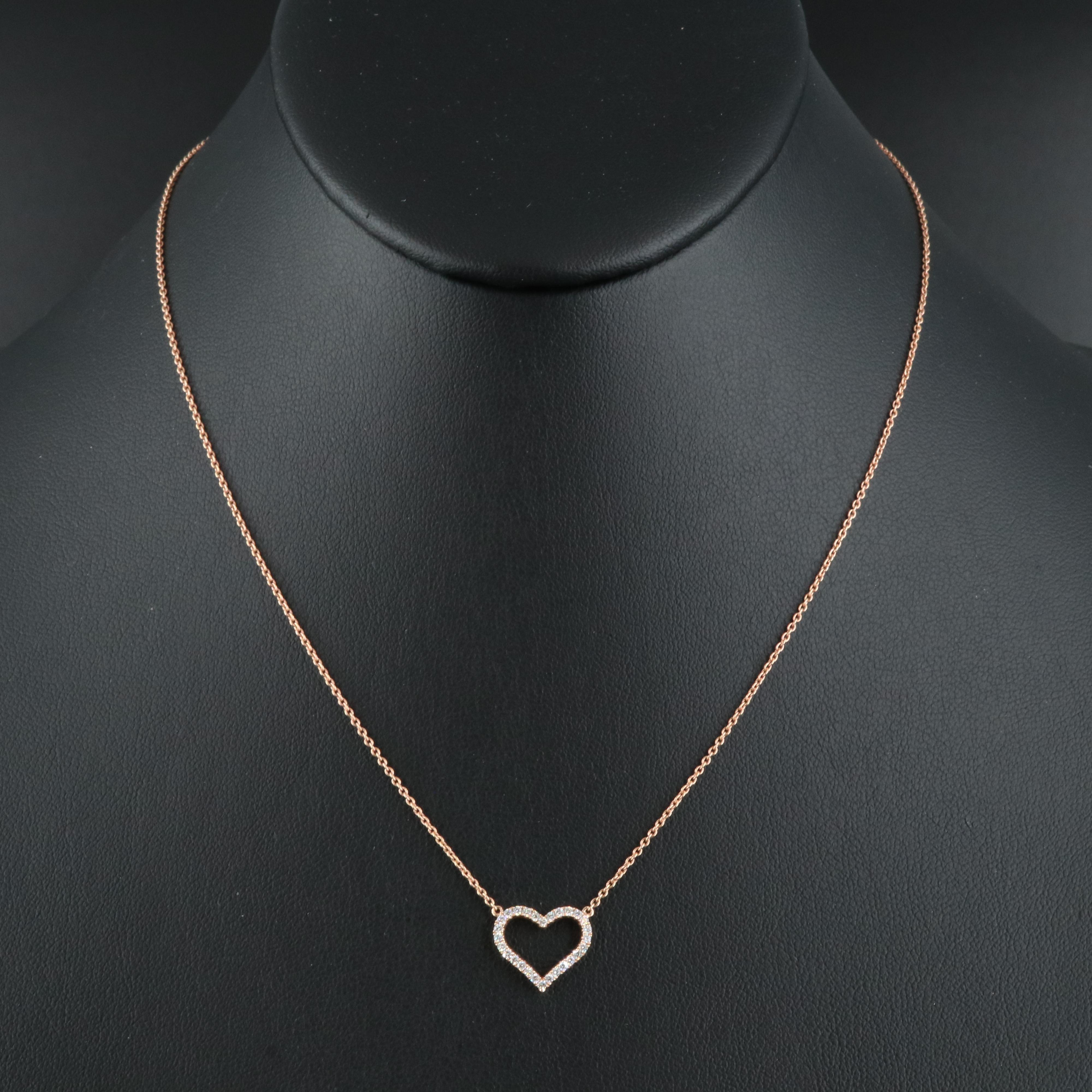 14K Rose Gold Heart Necklace