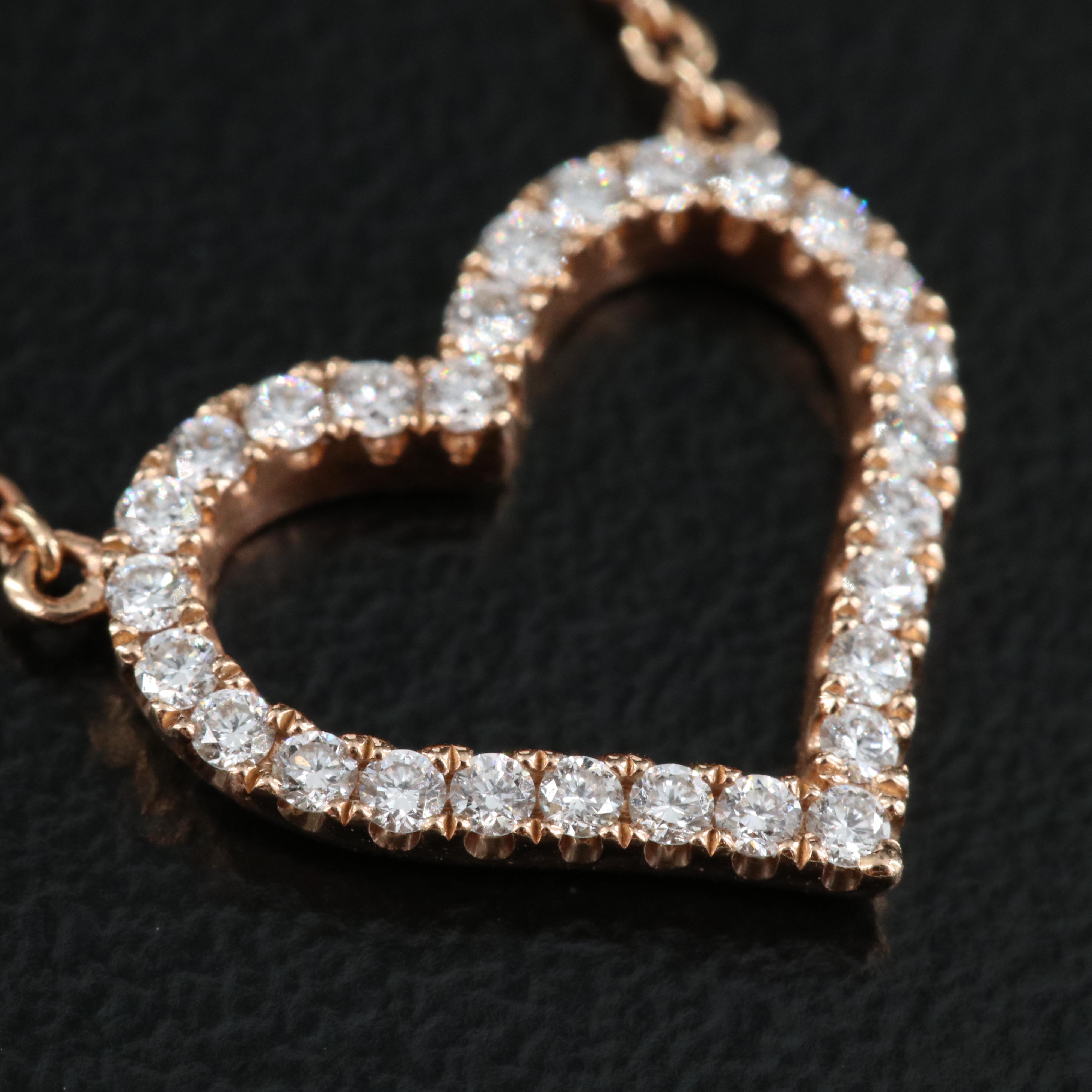 14K Rose Gold Heart Necklace
