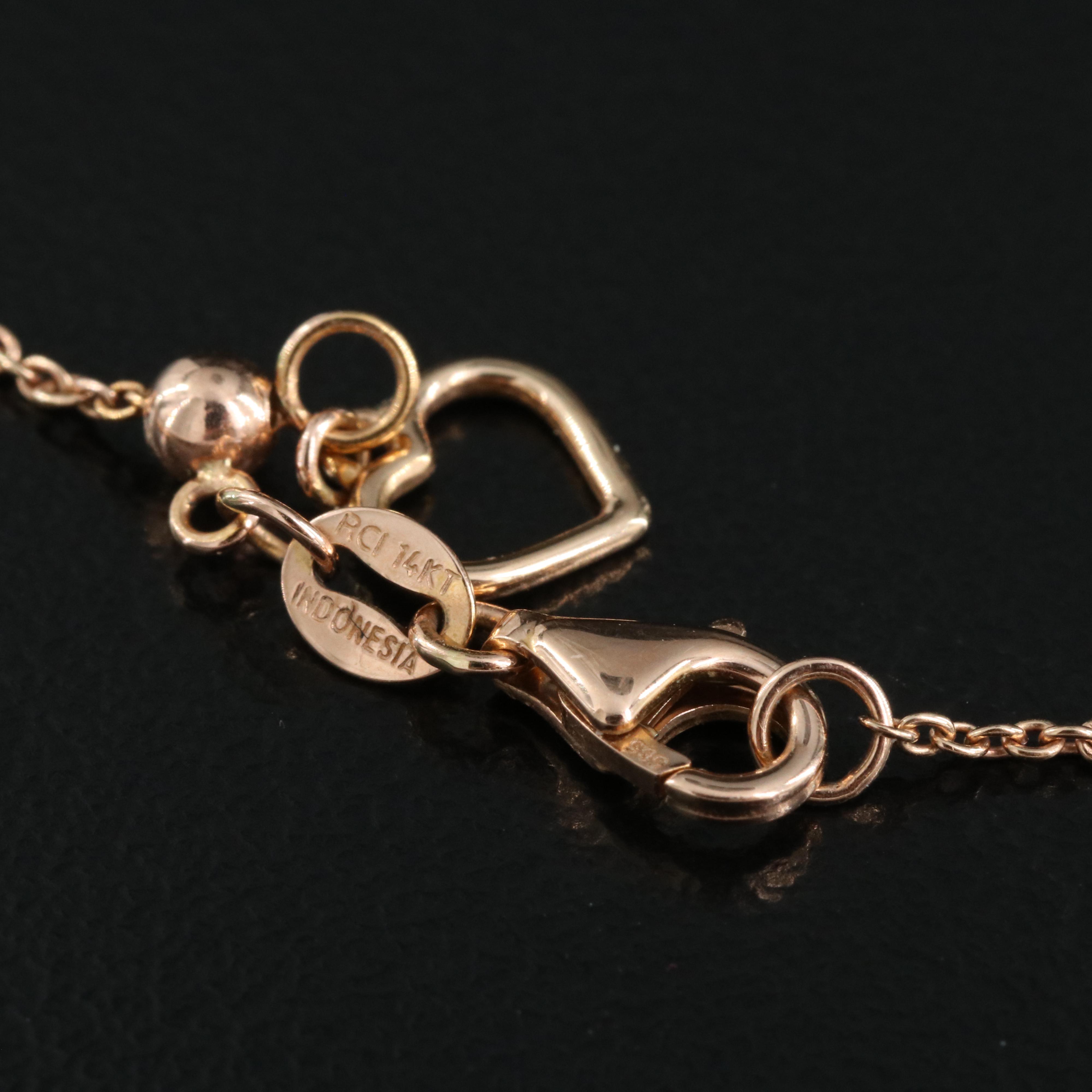 14K Rose Gold Heart Necklace