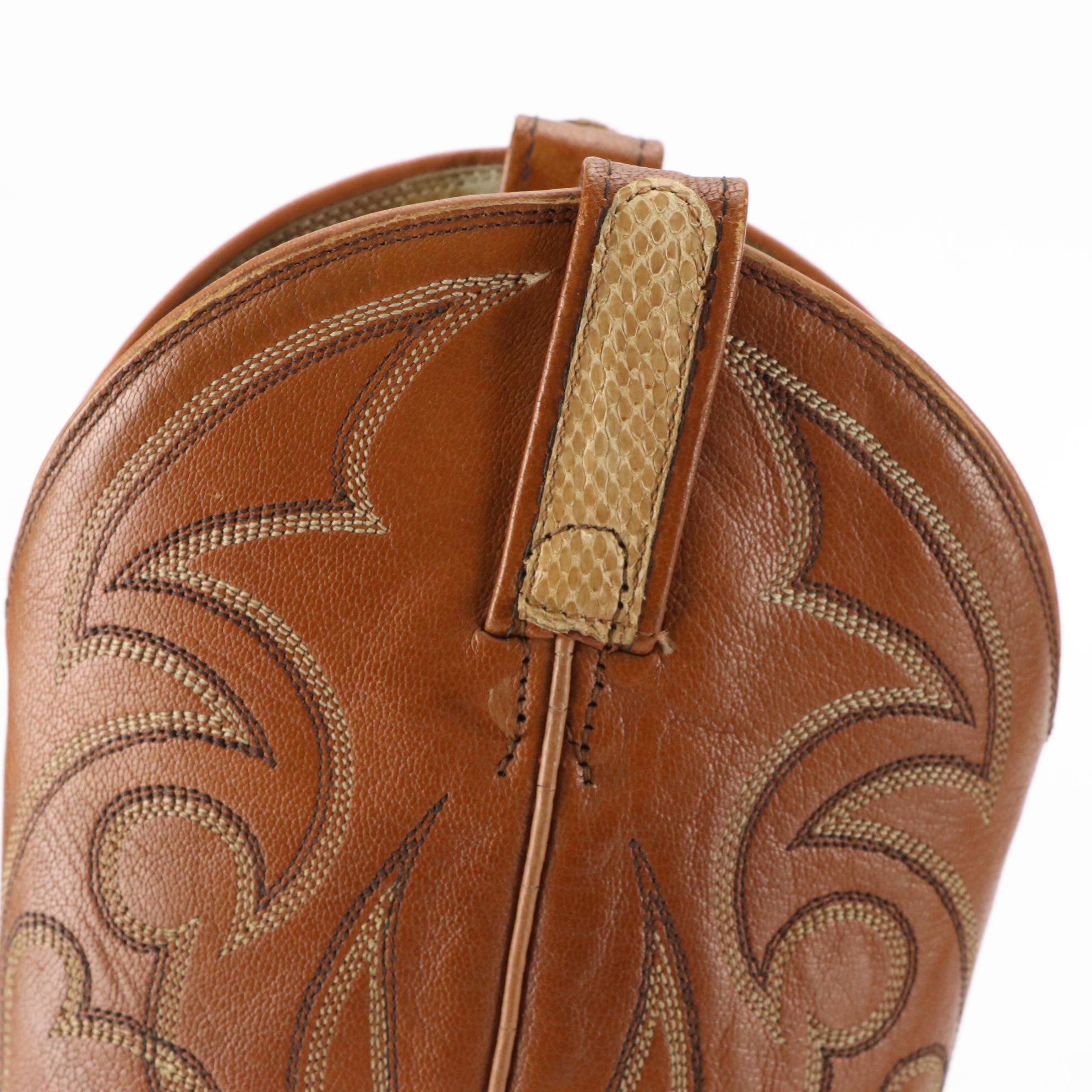 Dan Post Snakeskin and Leather Cowboy Boots