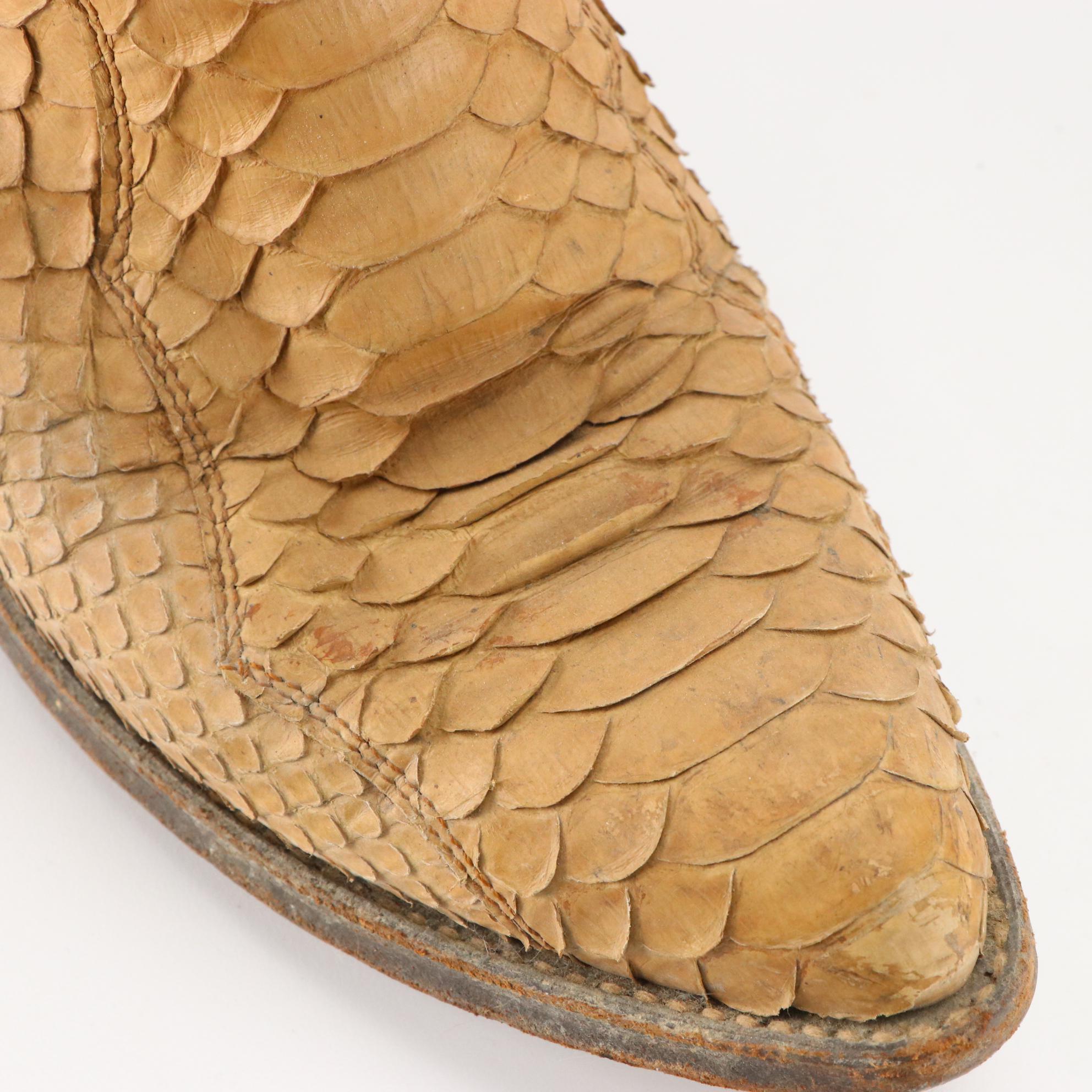 Dan Post Snakeskin and Leather Cowboy Boots