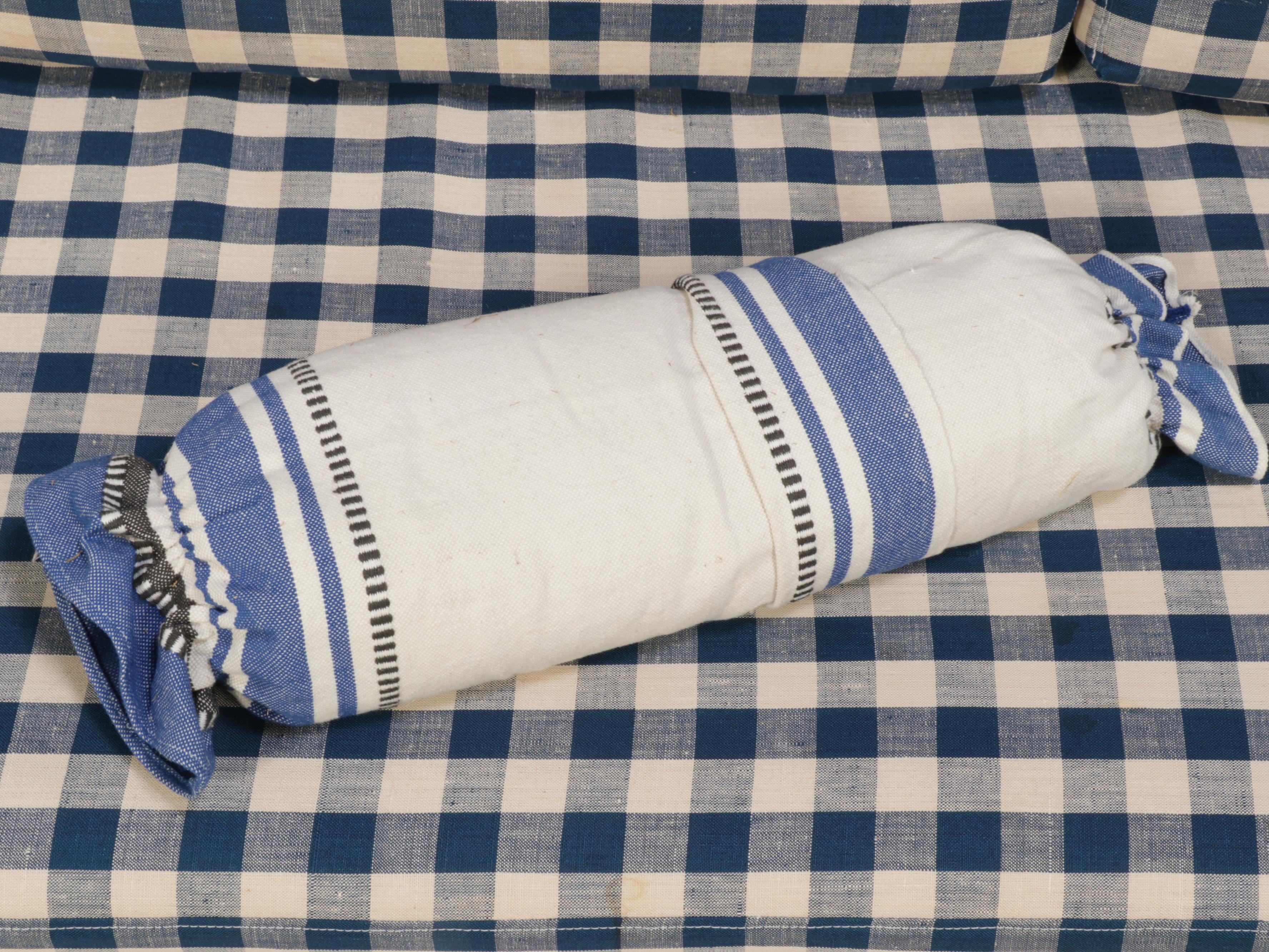 Custom-Upholstered Painted Wood-Framed Sofa