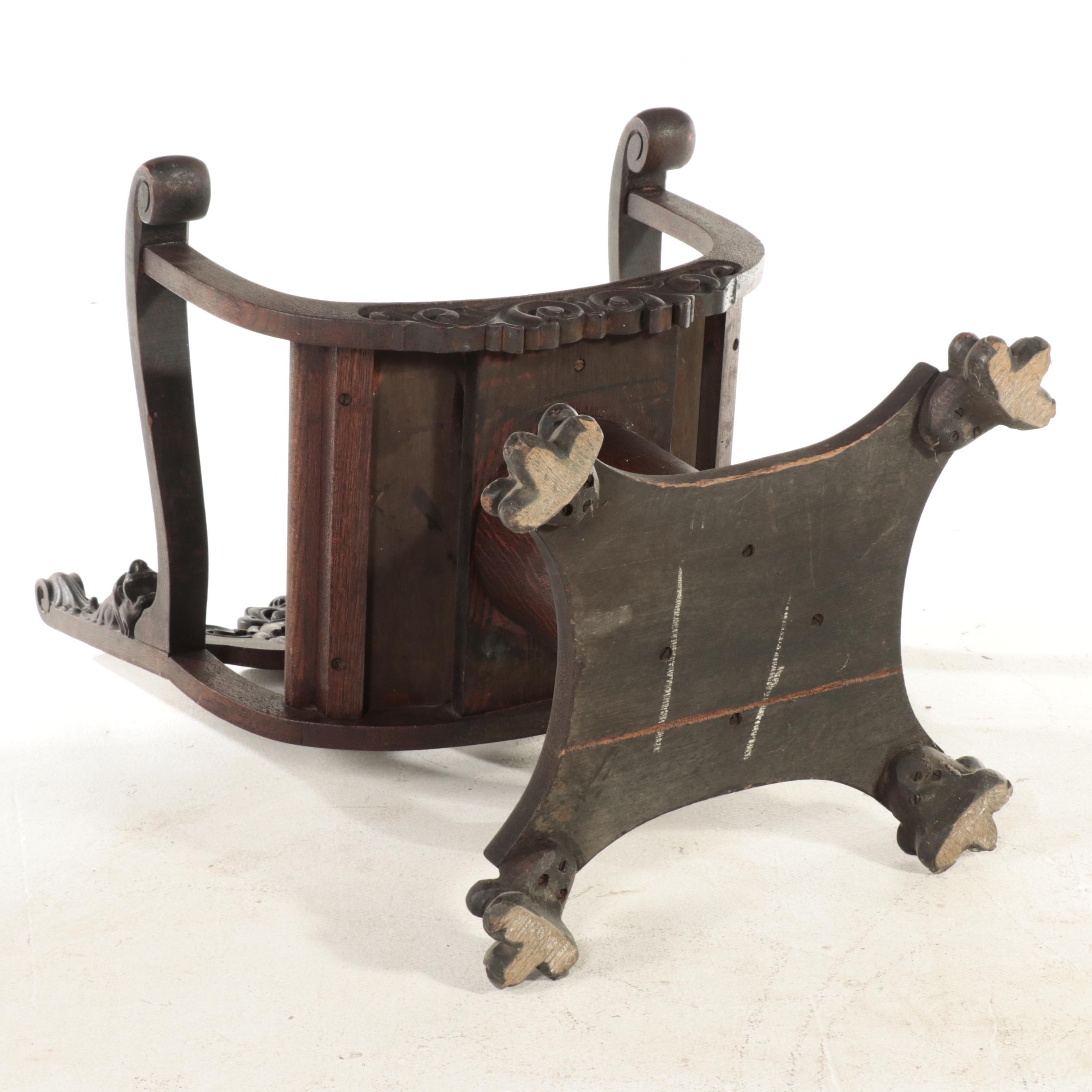 Renaisance Revival Quartersawn and Carved Oak "Northwind" Armchair, circa 1900