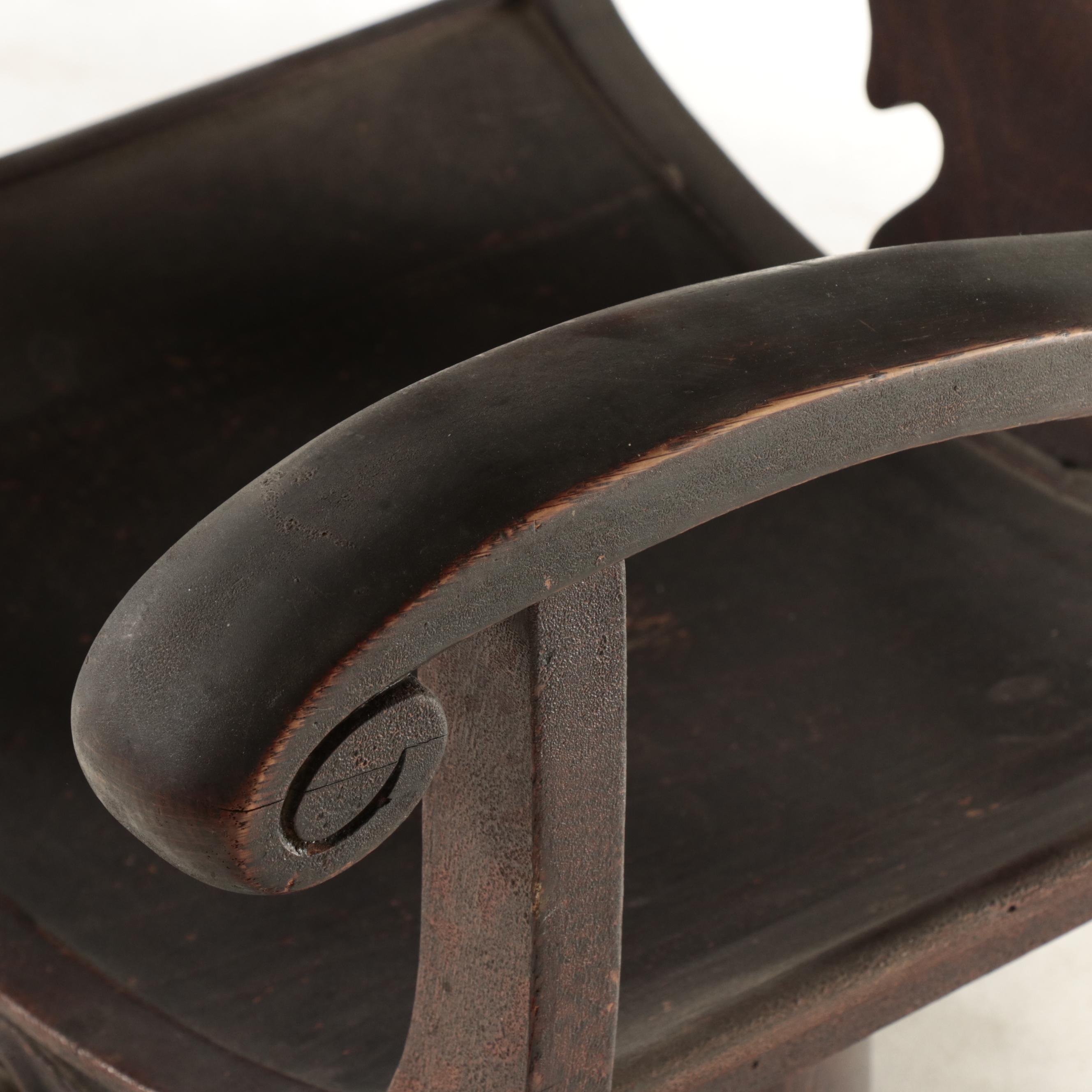 Renaisance Revival Quartersawn and Carved Oak "Northwind" Armchair, circa 1900