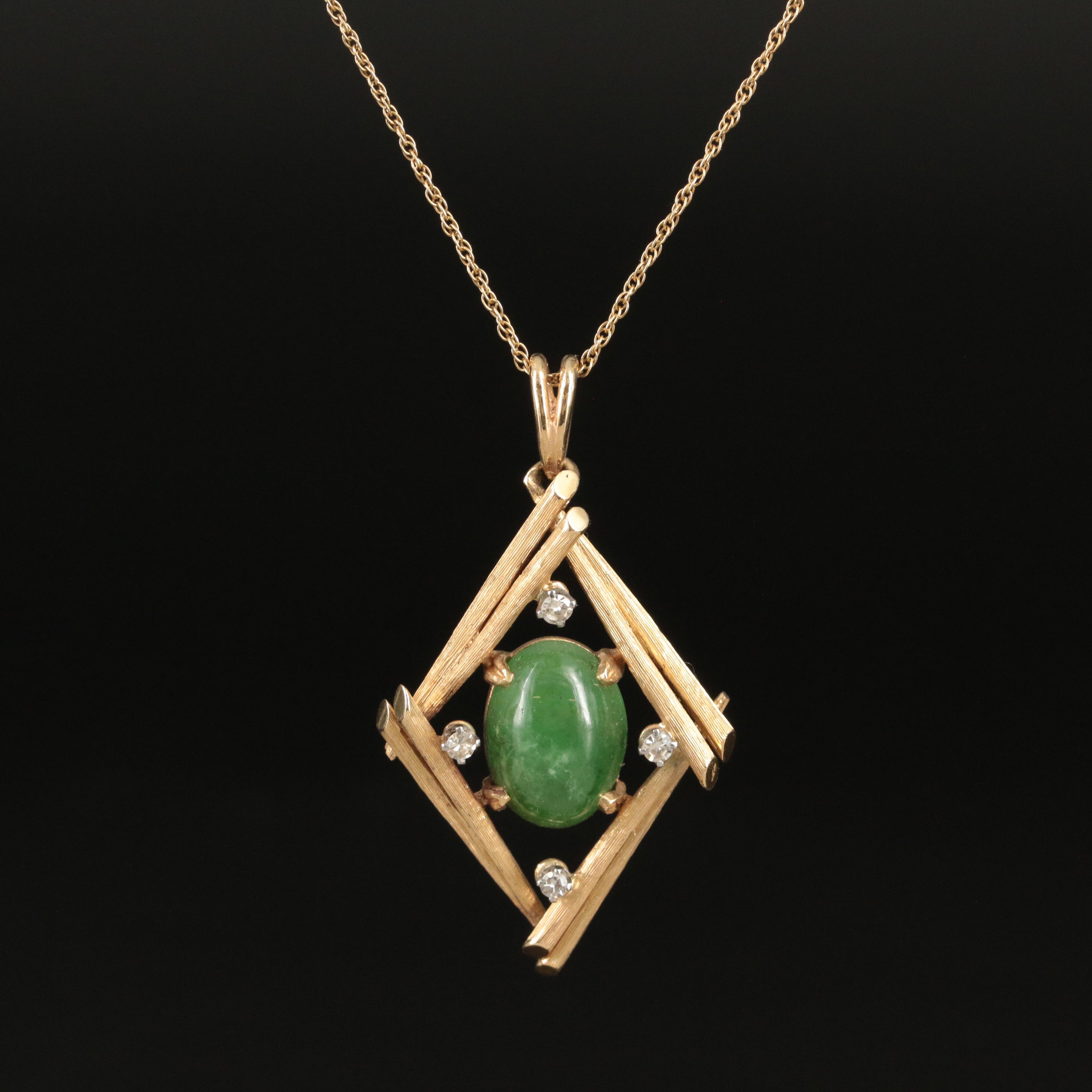 Astoria Jewelry "La Triomphe" 14K Nephrite and  Necklace