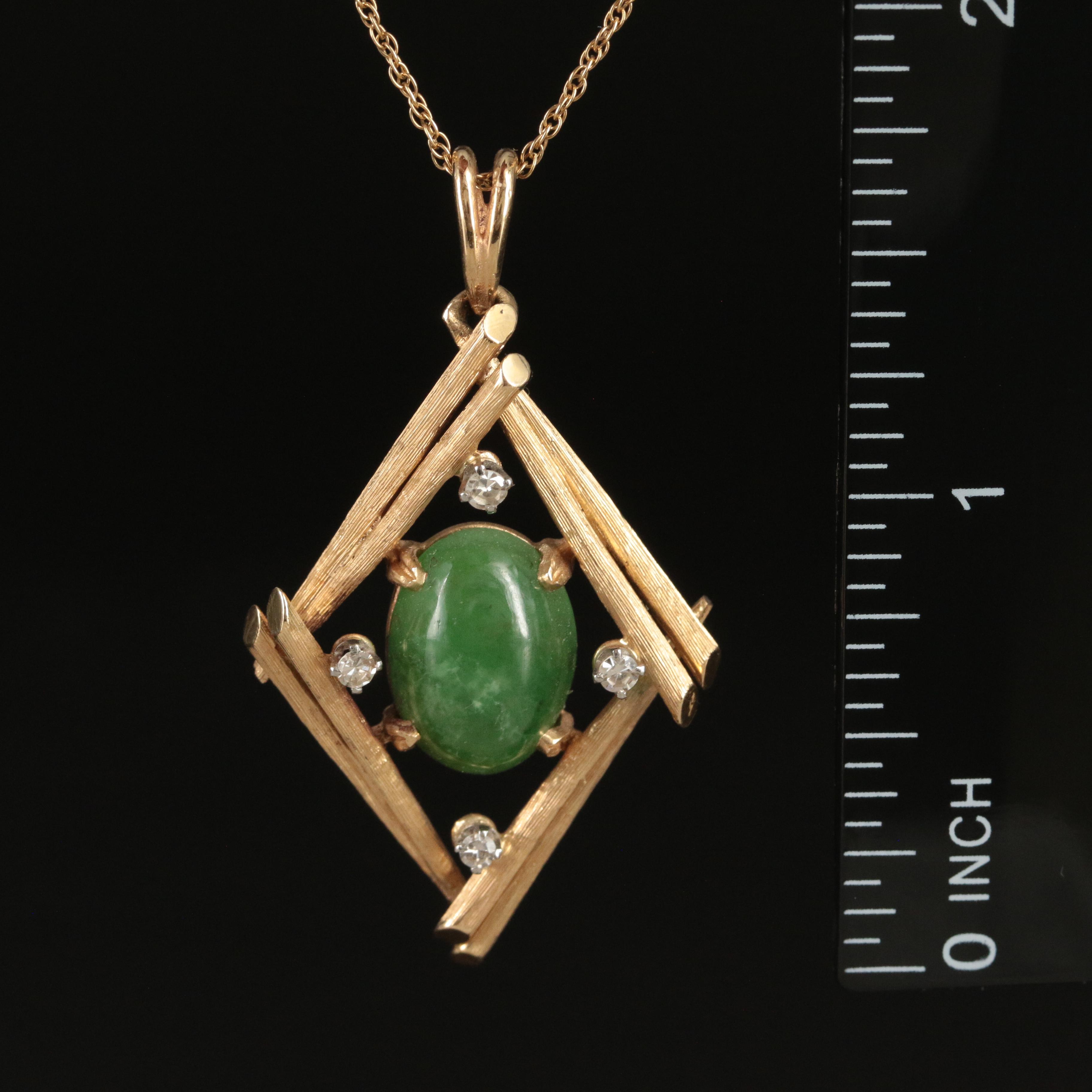 Astoria Jewelry "La Triomphe" 14K Nephrite and  Necklace