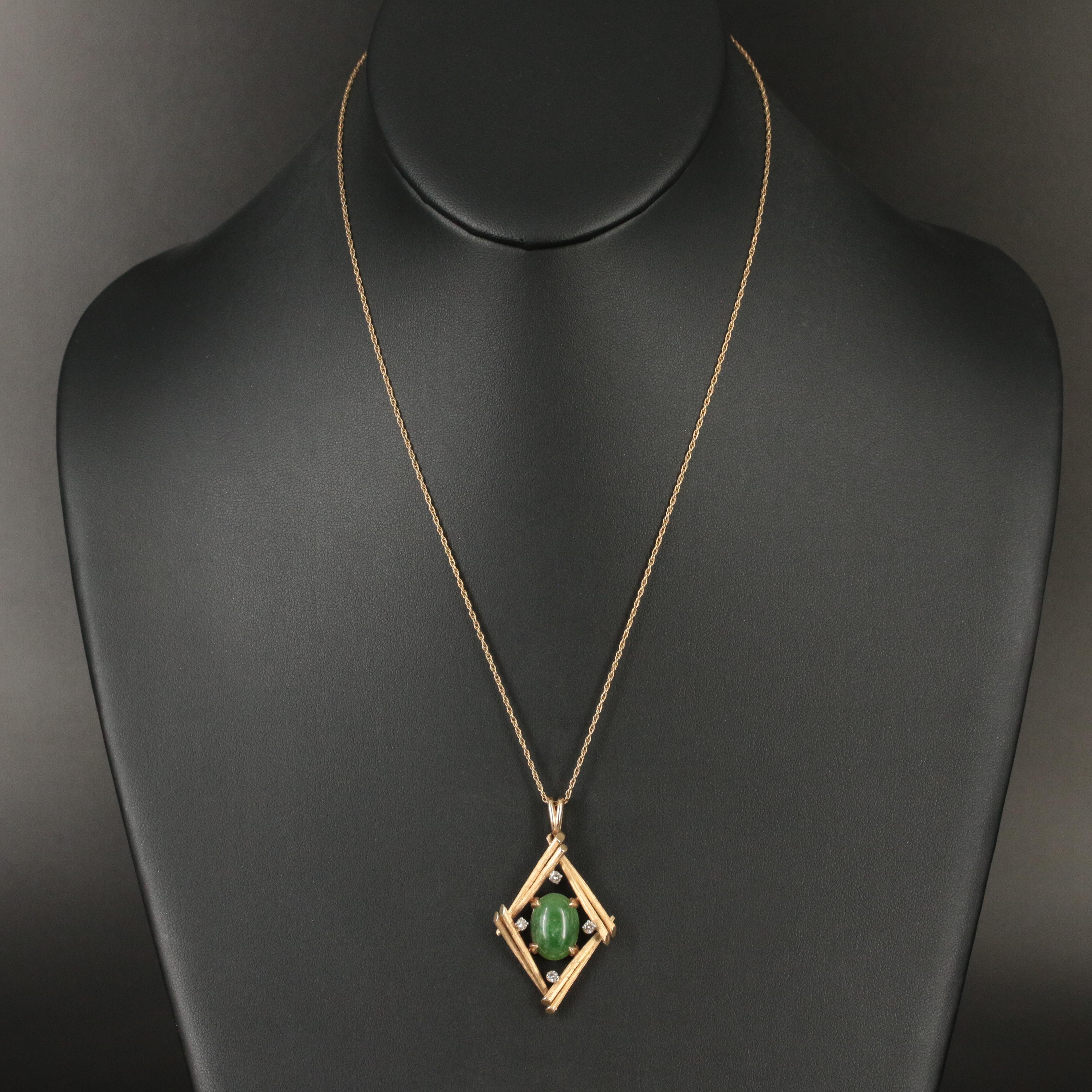 Astoria Jewelry "La Triomphe" 14K Nephrite and  Necklace