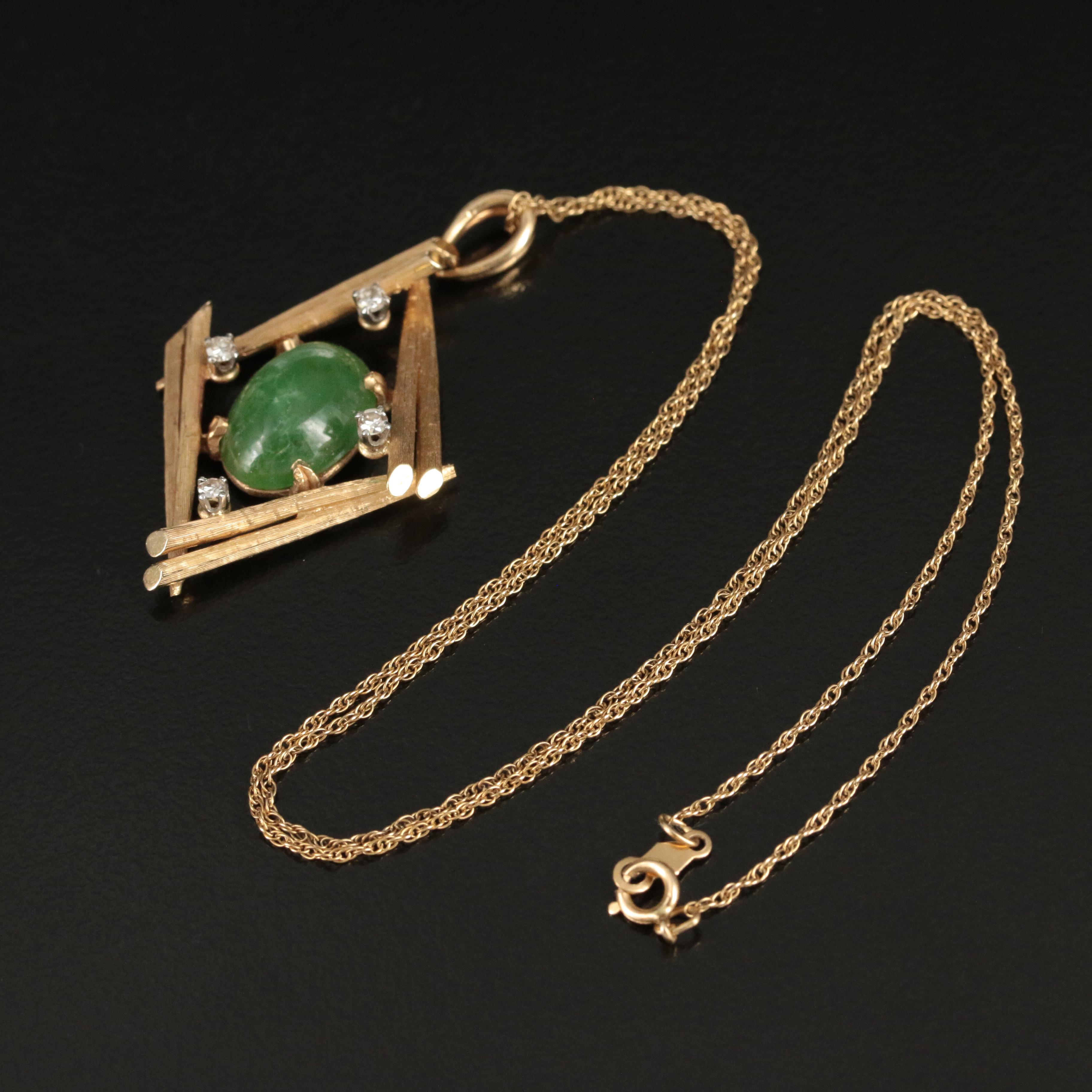 Astoria Jewelry "La Triomphe" 14K Nephrite and  Necklace