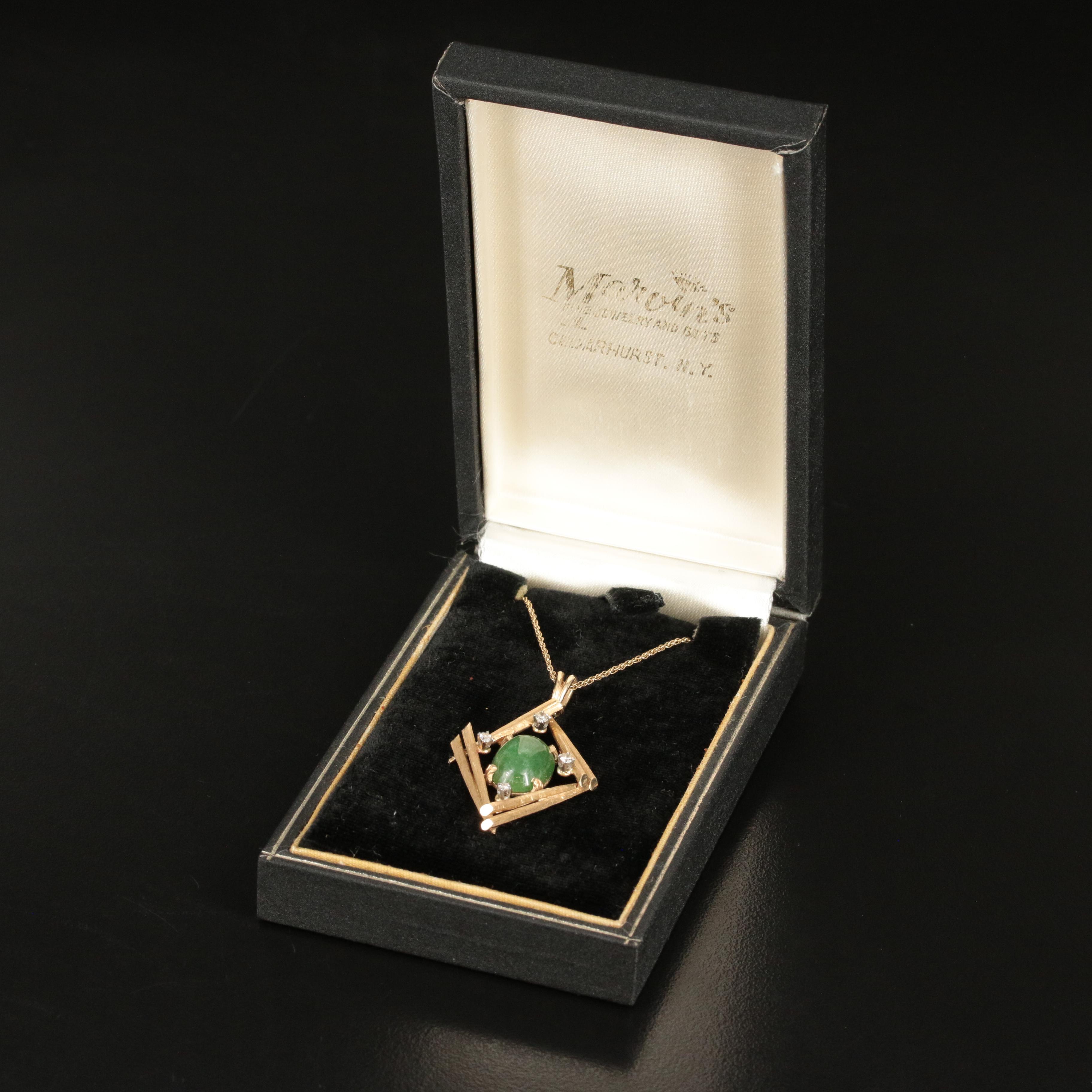 Astoria Jewelry "La Triomphe" 14K Nephrite and  Necklace