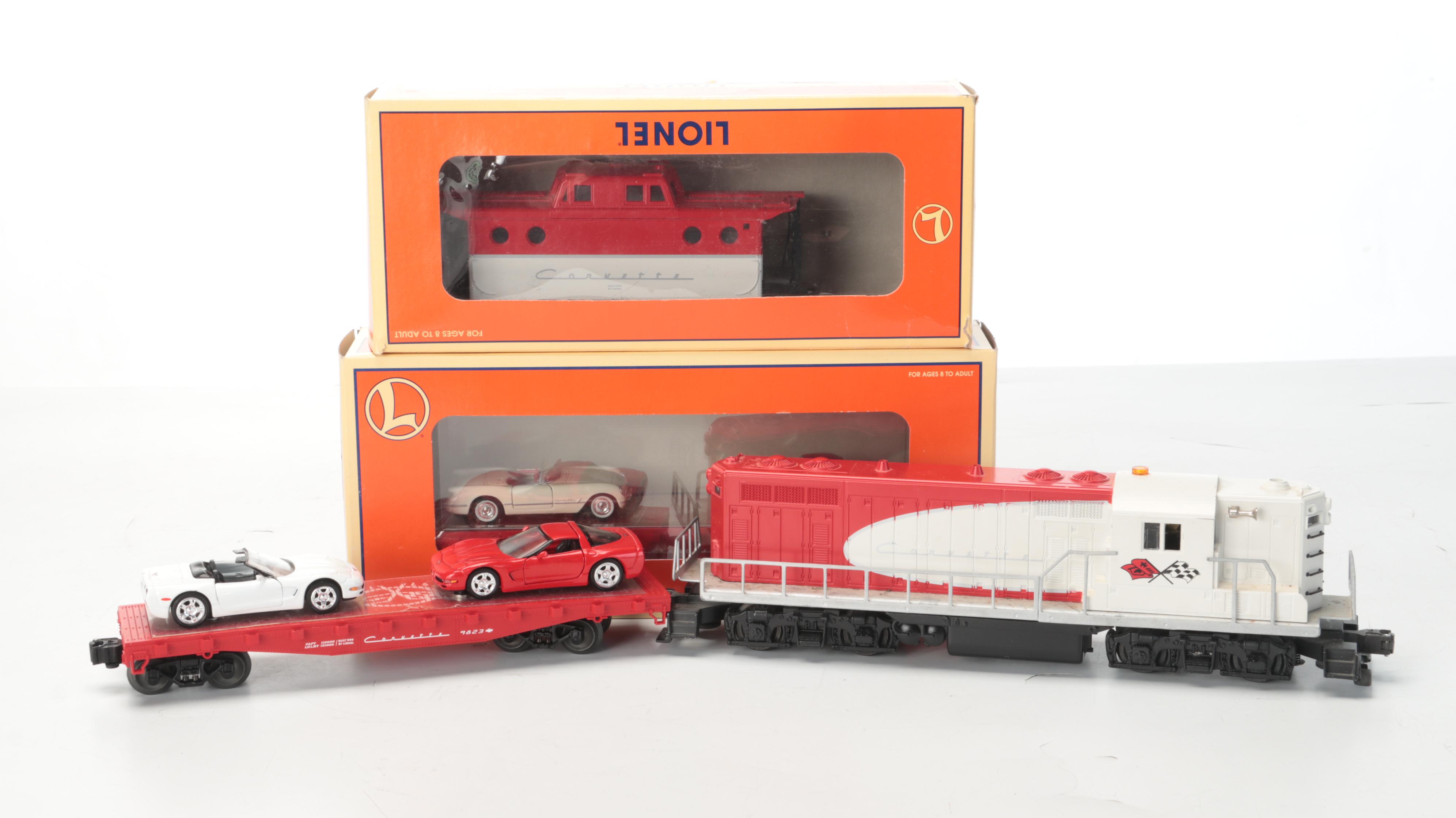 Lionel Train Set with Christmas Car, Rail King Steel Arch Bridge, Track and More