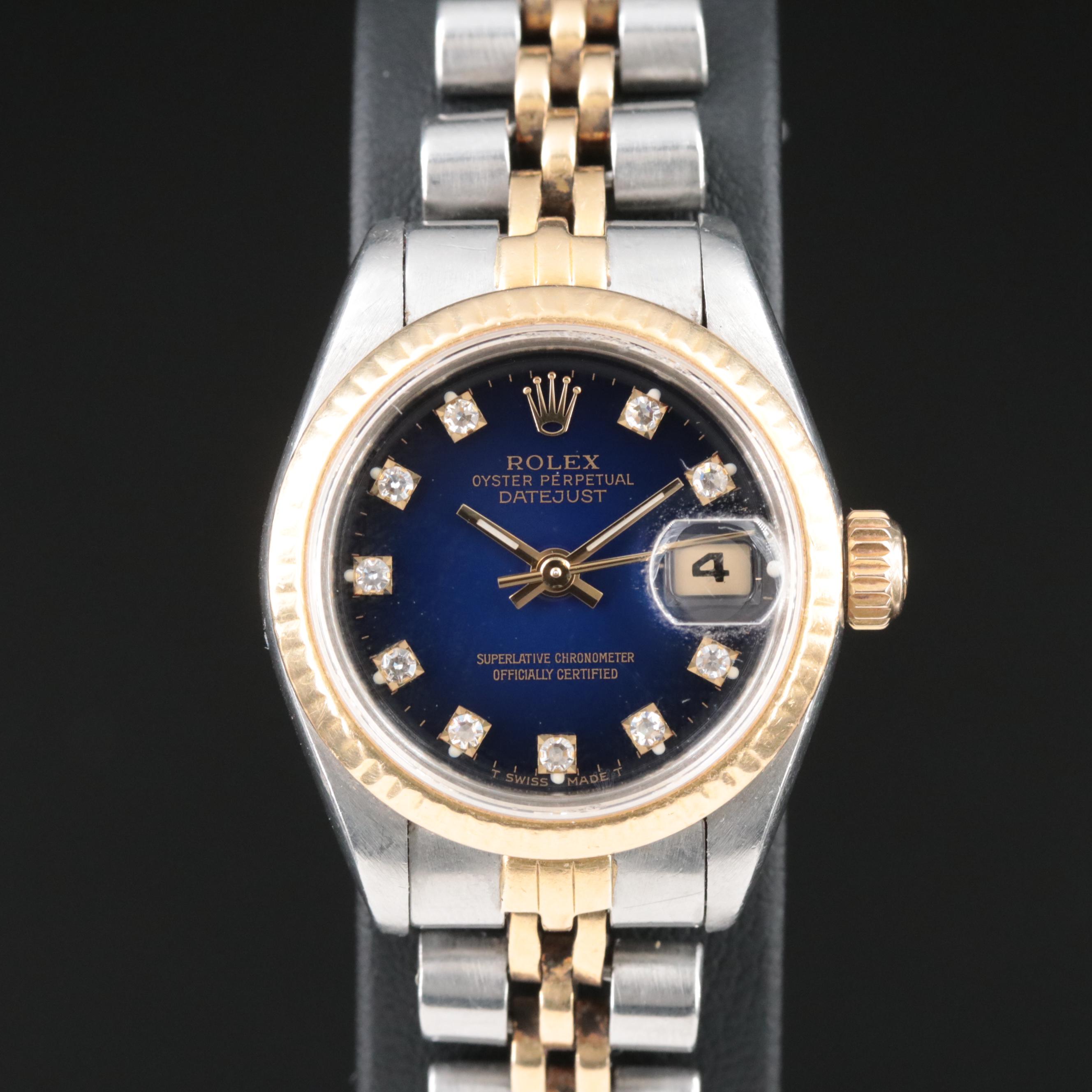 1985 Rolex Custom Diamond Dial Datejust Watch