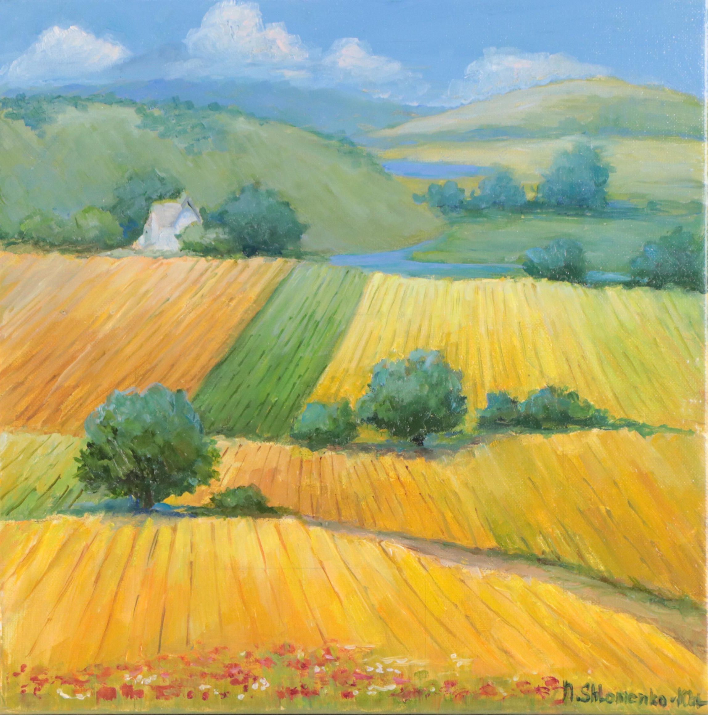 Nataliya Shlomenko Oil Painting "Rural Landscape," 2023