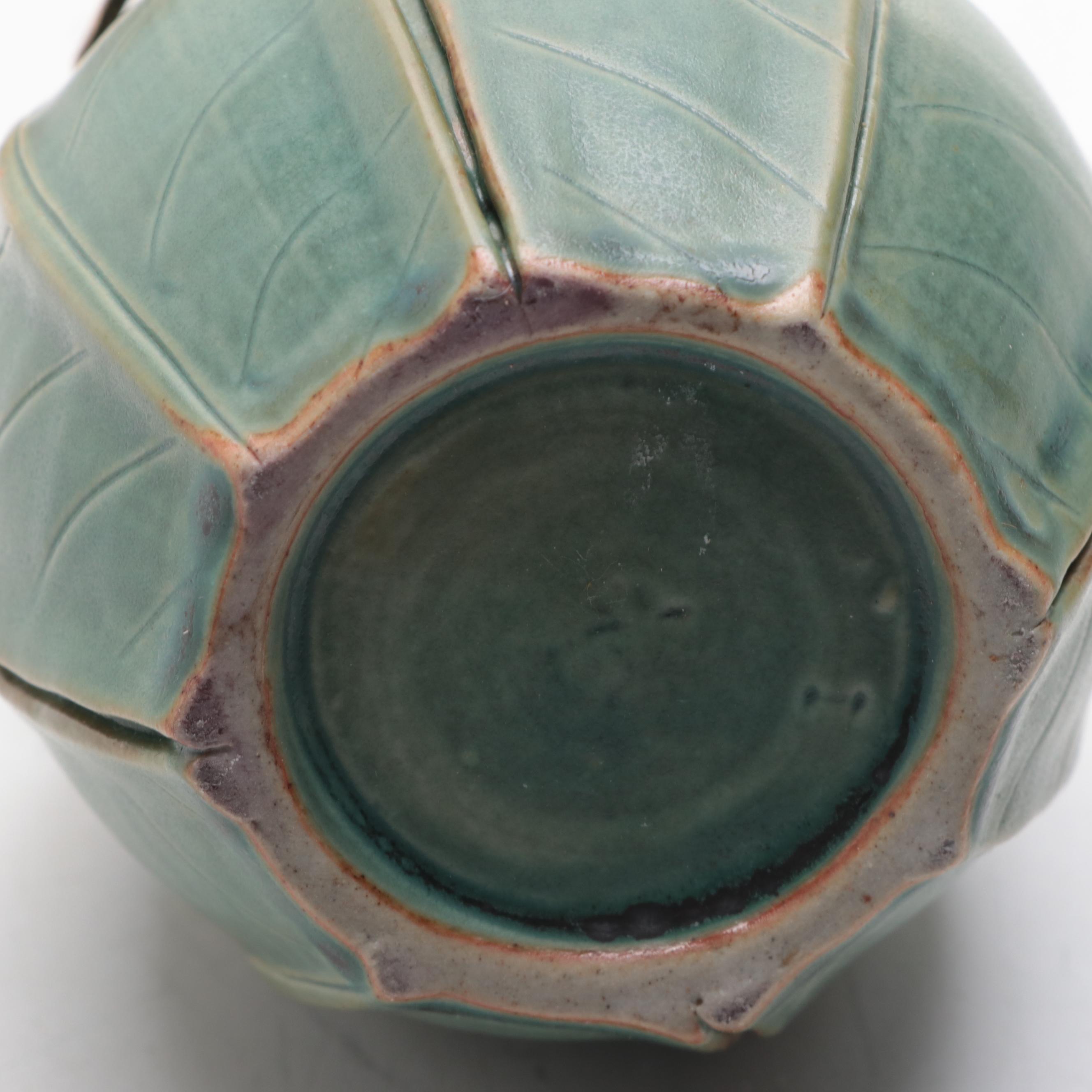 Castilian Footed Ceramic and Metal Box with Teapot and Oil Lantern