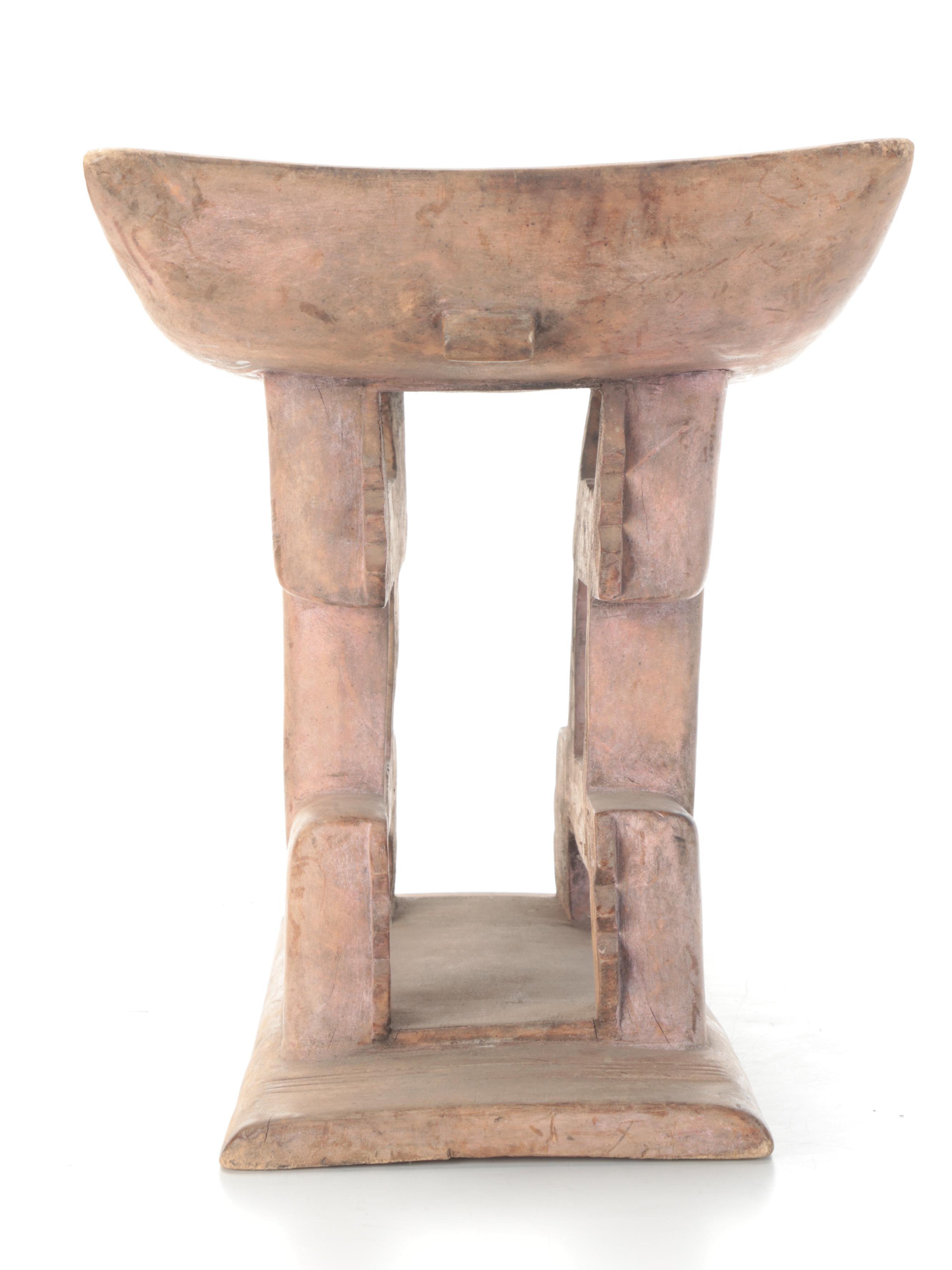 Ashanti Carved Wooden Footstool, 20th Century