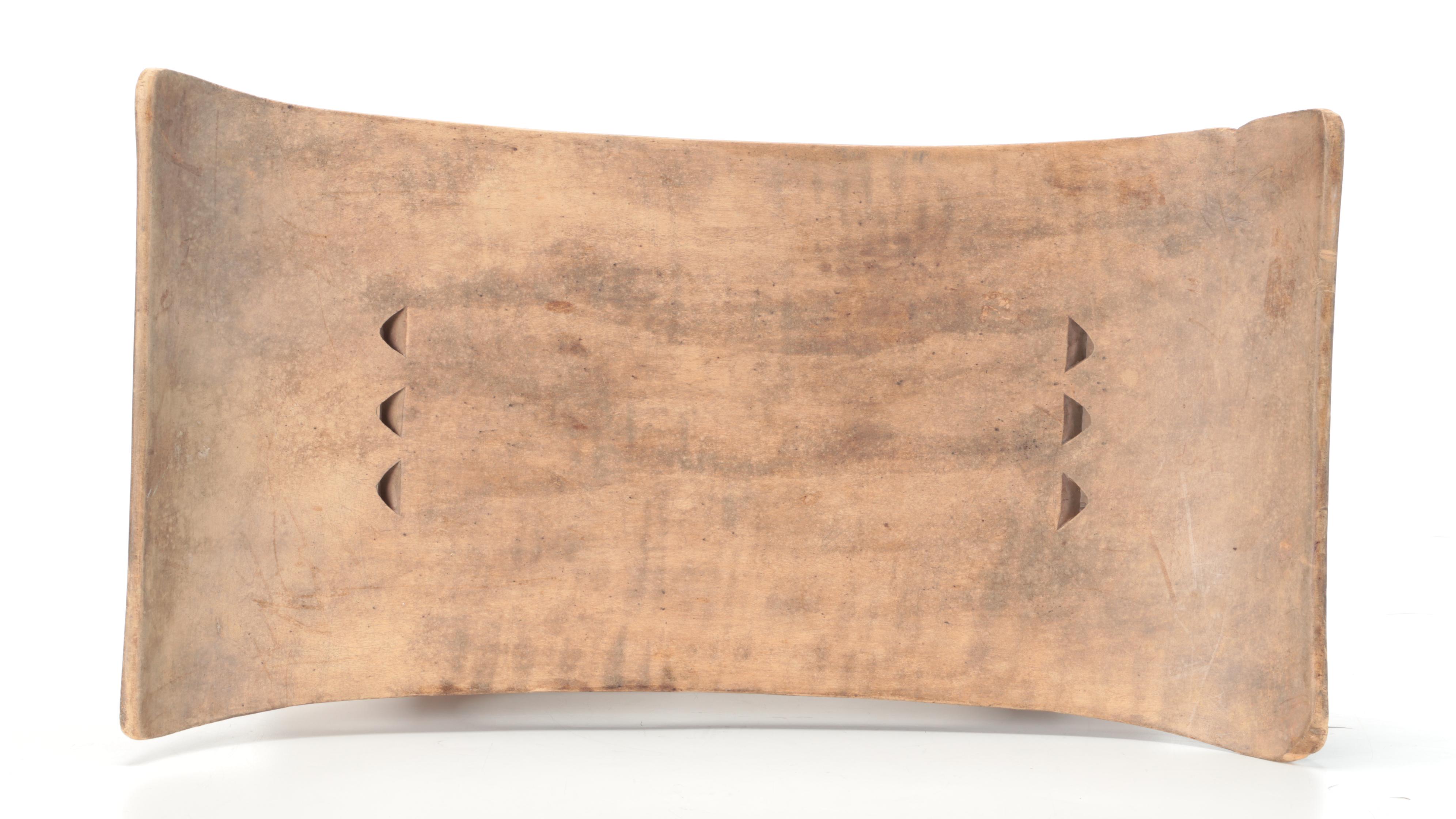 Ashanti Carved Wooden Footstool, 20th Century