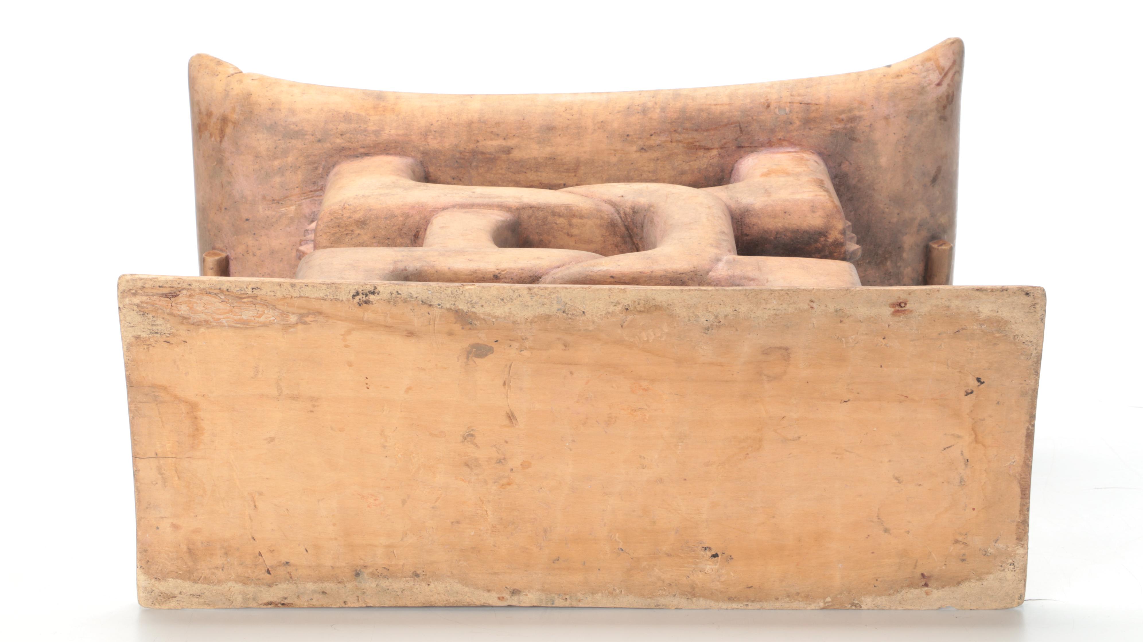 Ashanti Carved Wooden Footstool, 20th Century