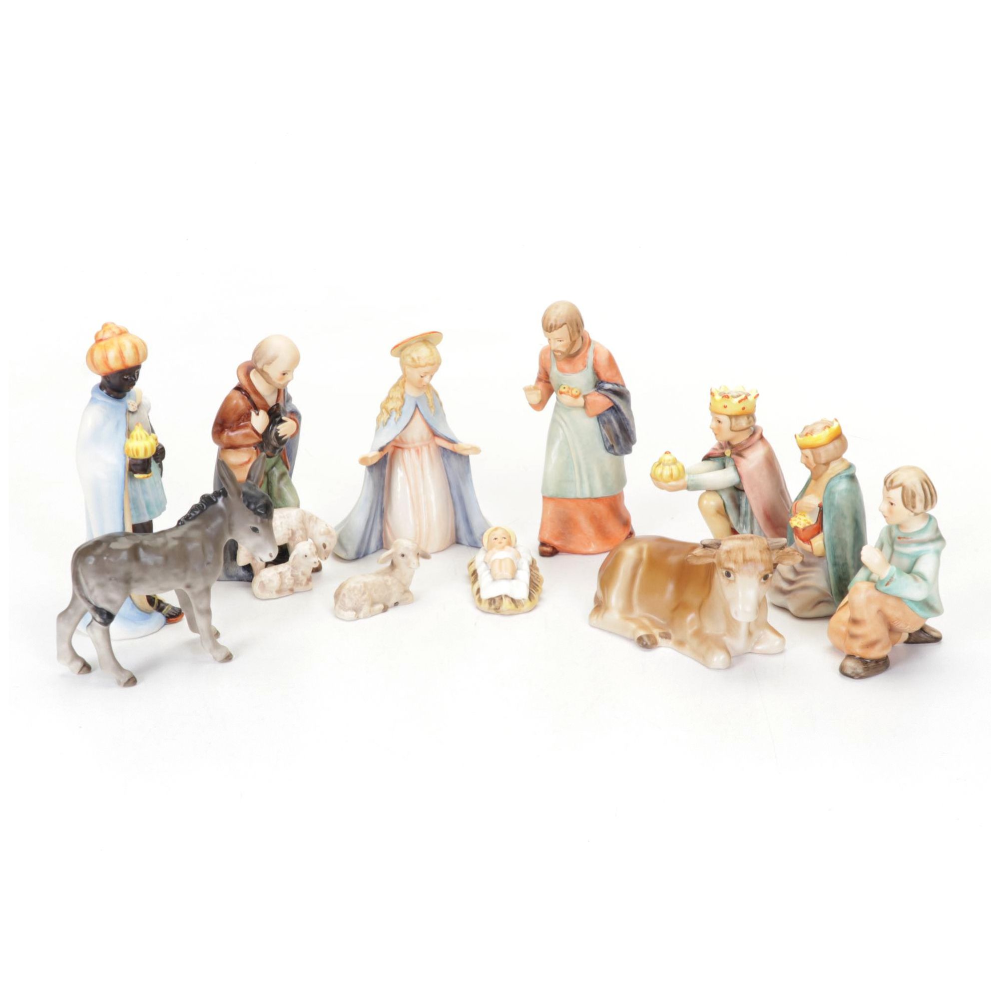 Goebel Hummel Porcelain Nativity Set, Late 20th Century