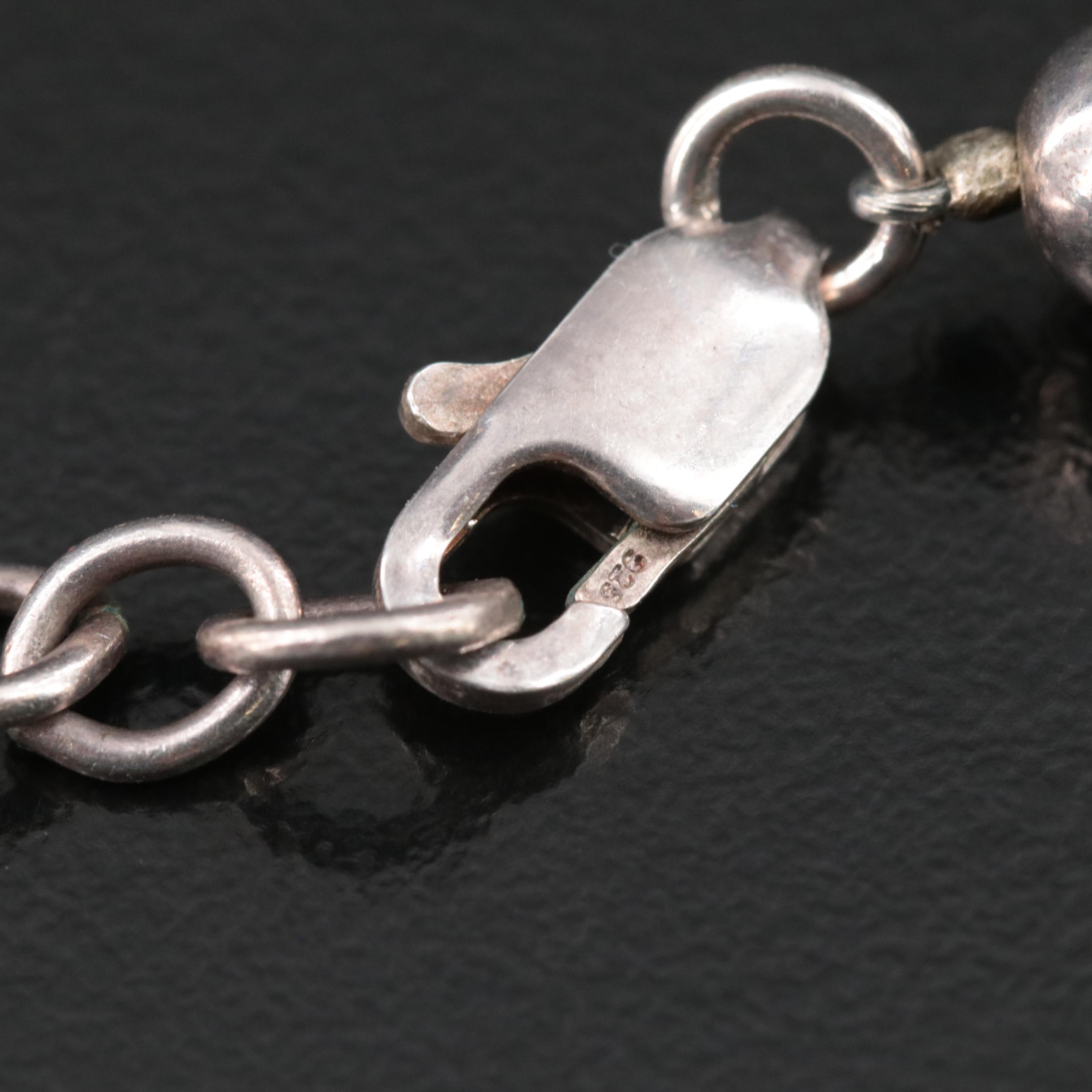 Turquoise and Coral Barrel Bead Necklace with Sterling Clasp