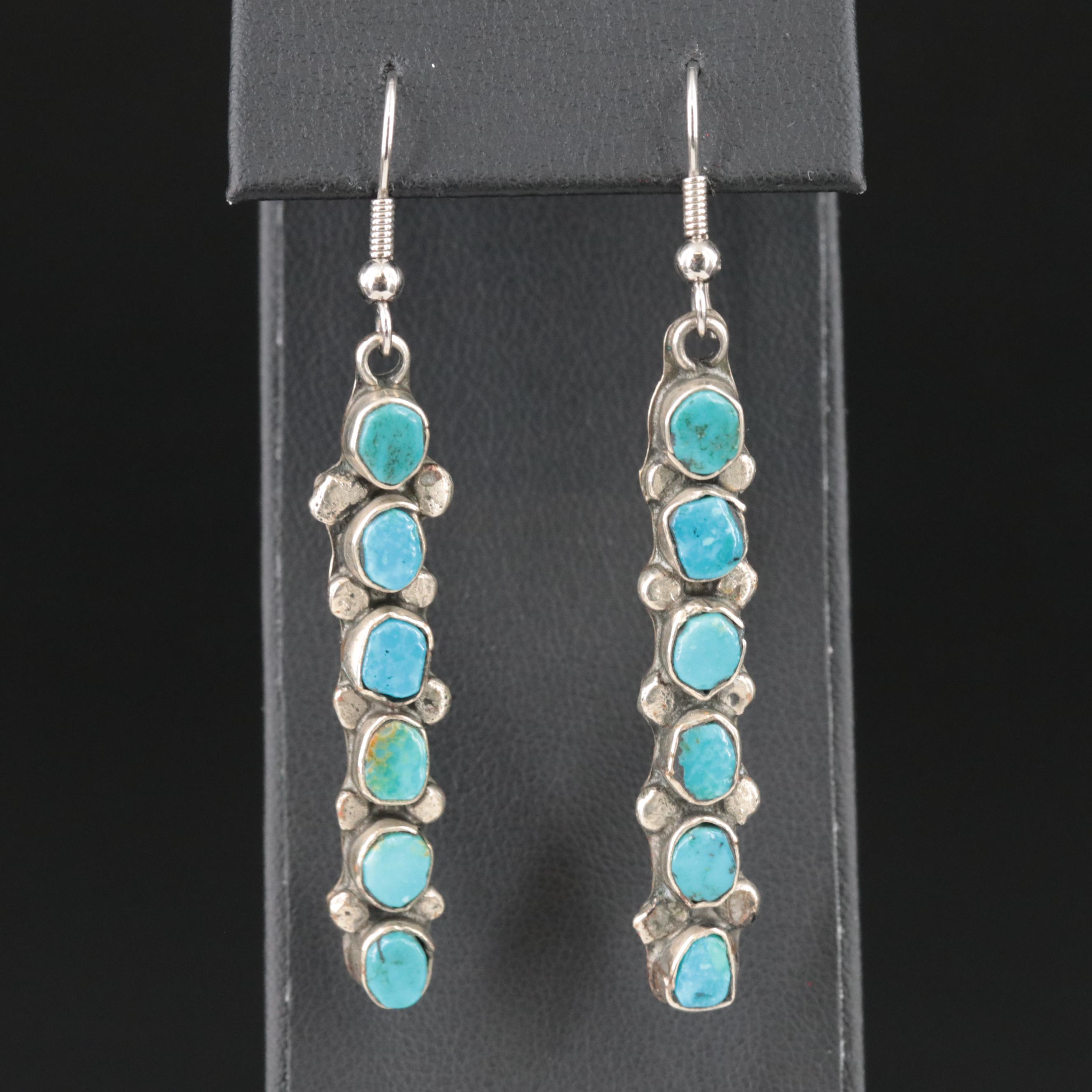 Southwestern Style Turquoise Bar Earrings