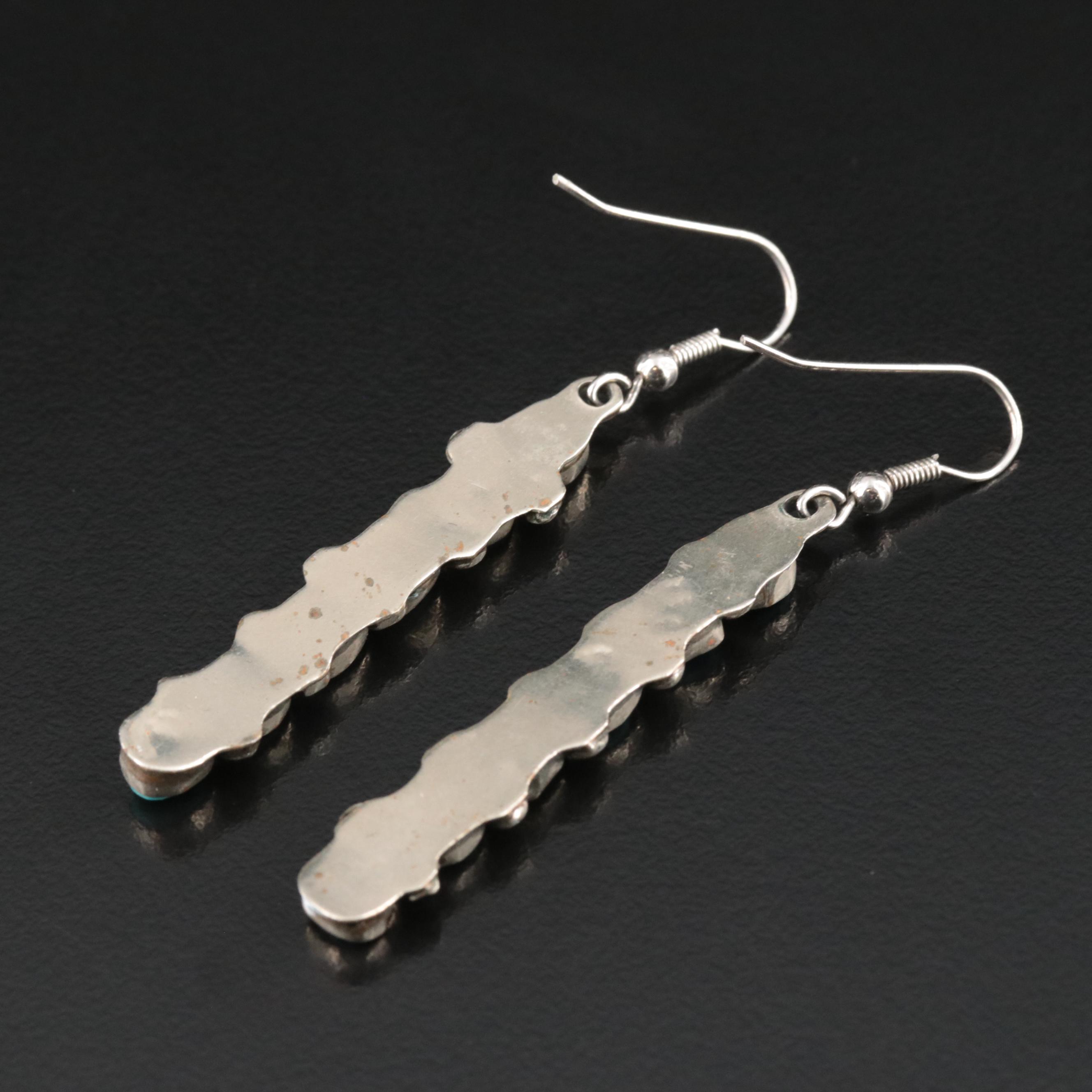 Southwestern Style Turquoise Bar Earrings