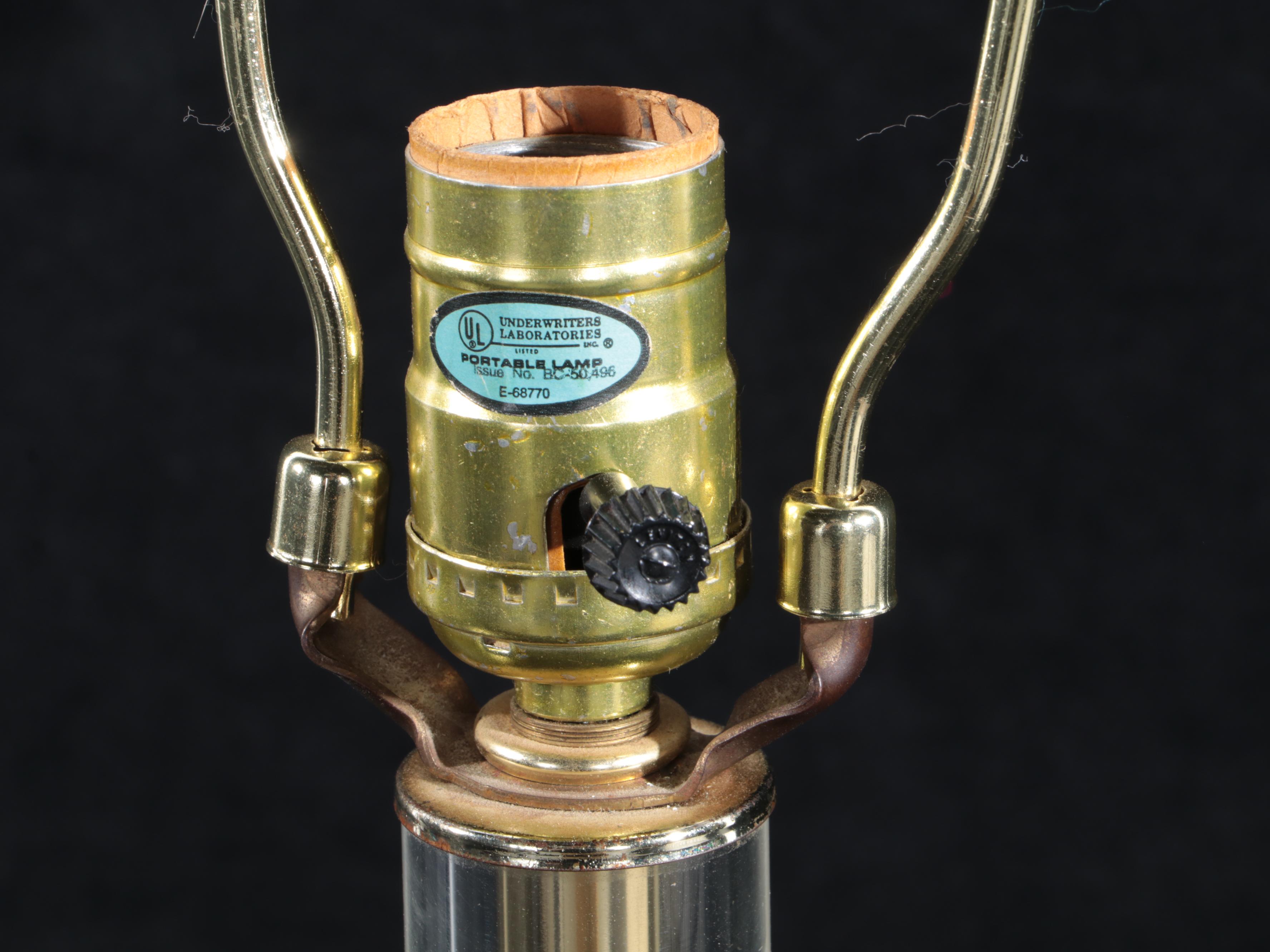 Modernist Stacked Glass Table Lamp with Slag Glass Shade, Late 20th Century