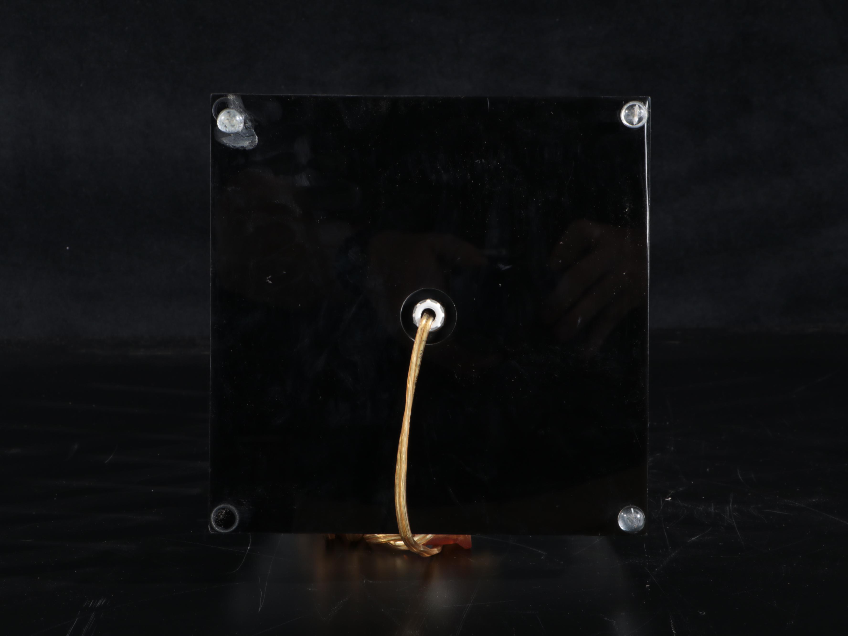 Modernist Stacked Glass Table Lamp with Slag Glass Shade, Late 20th Century