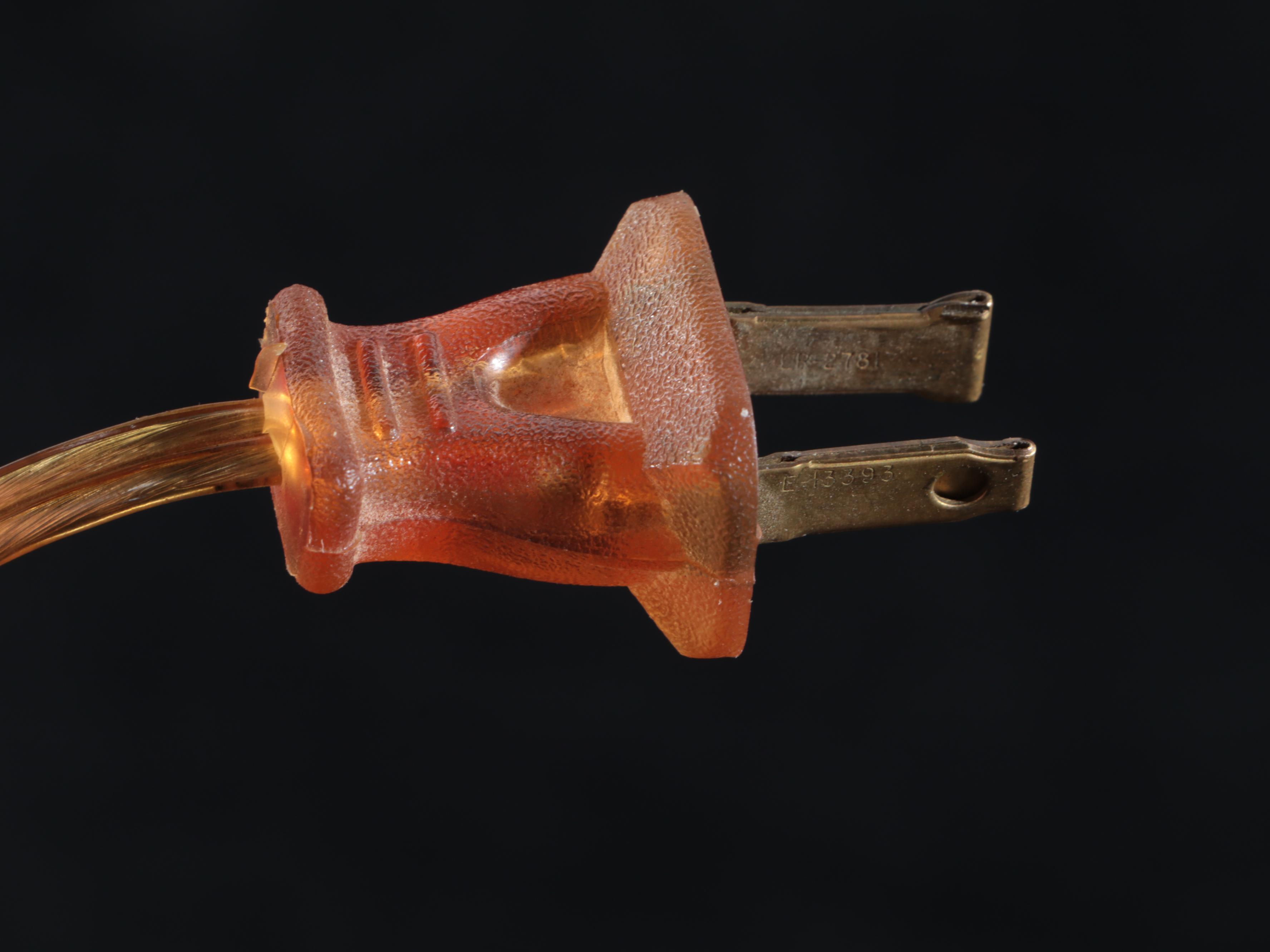 Modernist Stacked Glass Table Lamp with Slag Glass Shade, Late 20th Century