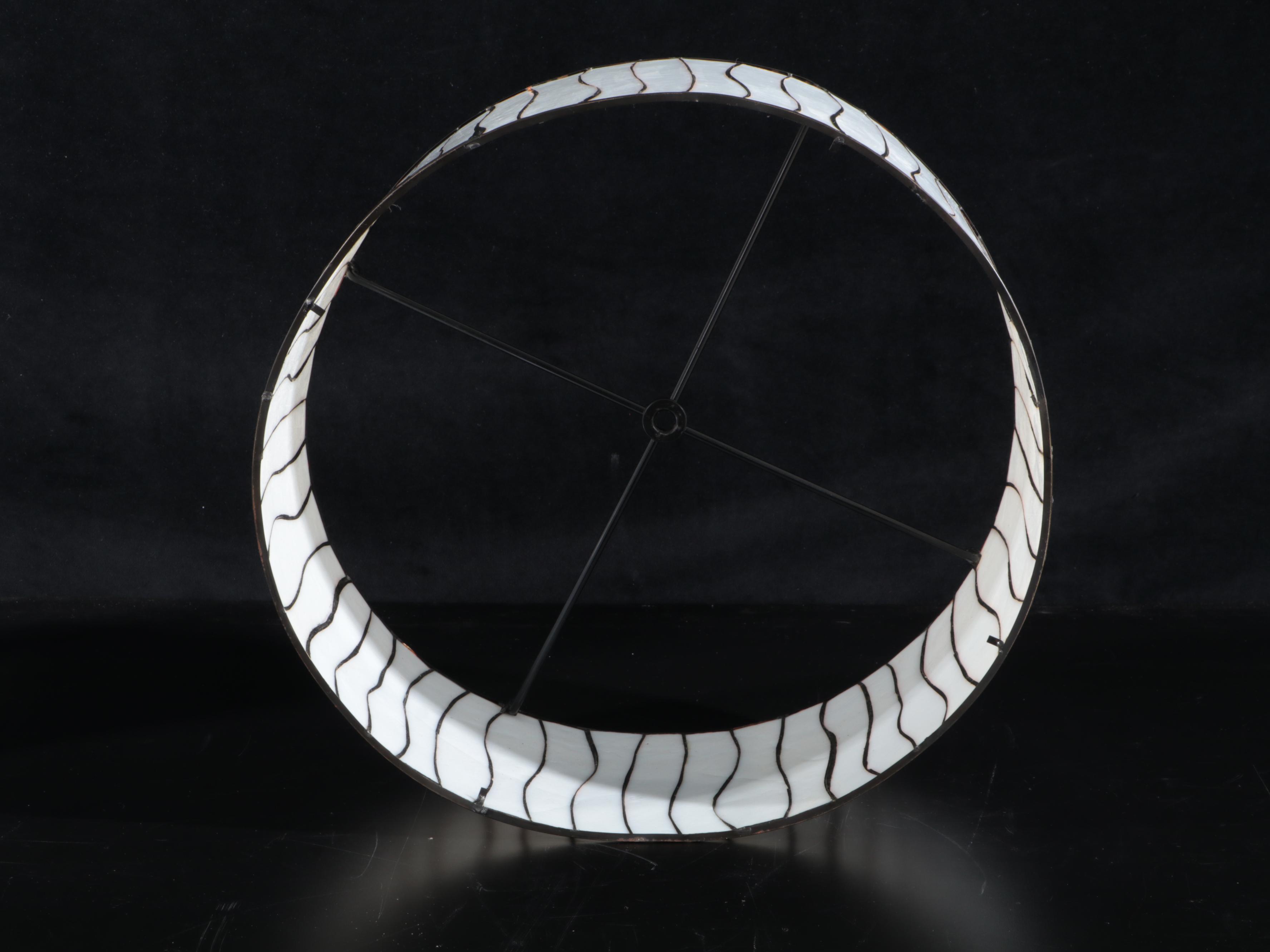 Modernist Stacked Glass Table Lamp with Slag Glass Shade, Late 20th Century