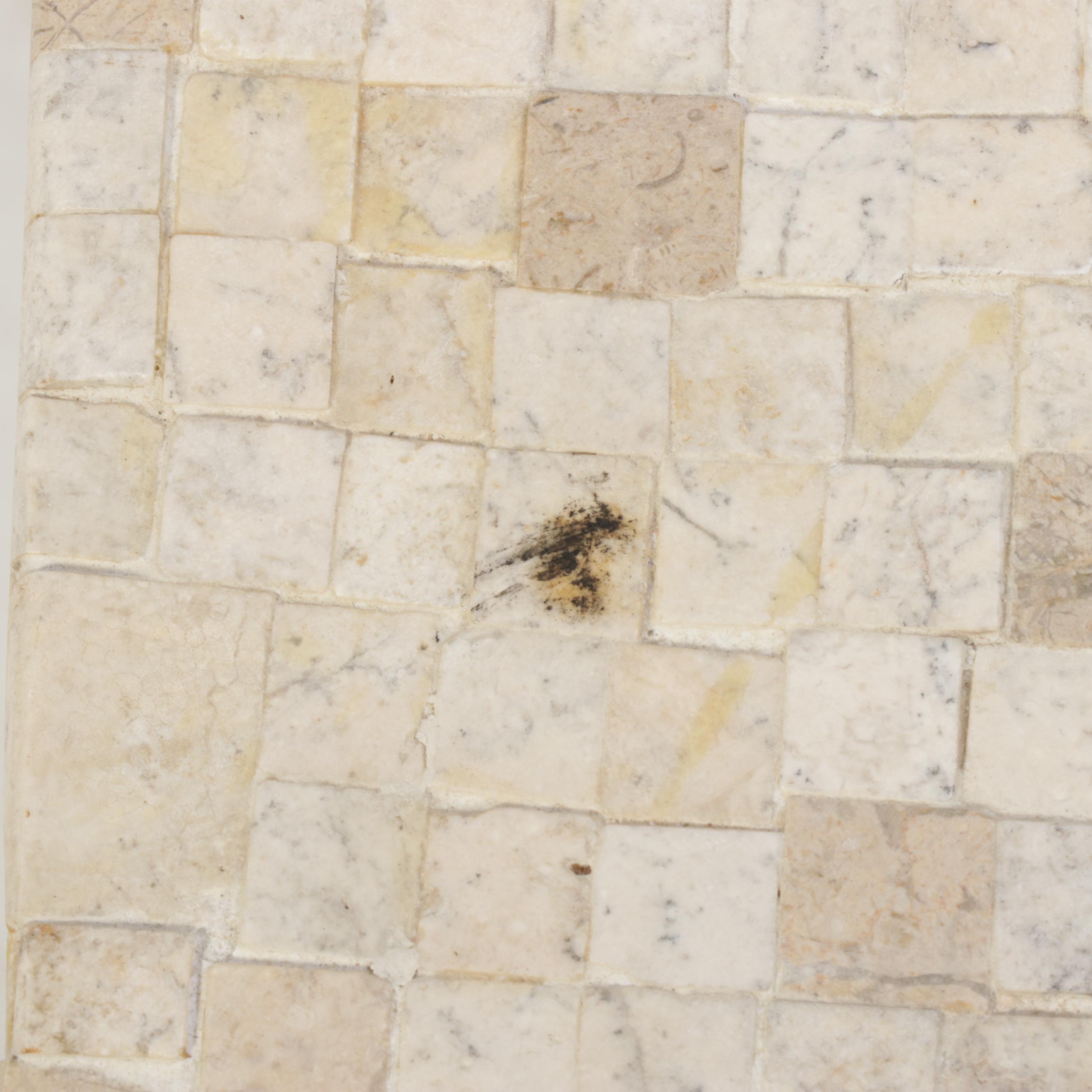 Scrolled Metal and Tessellated Stone Top Table