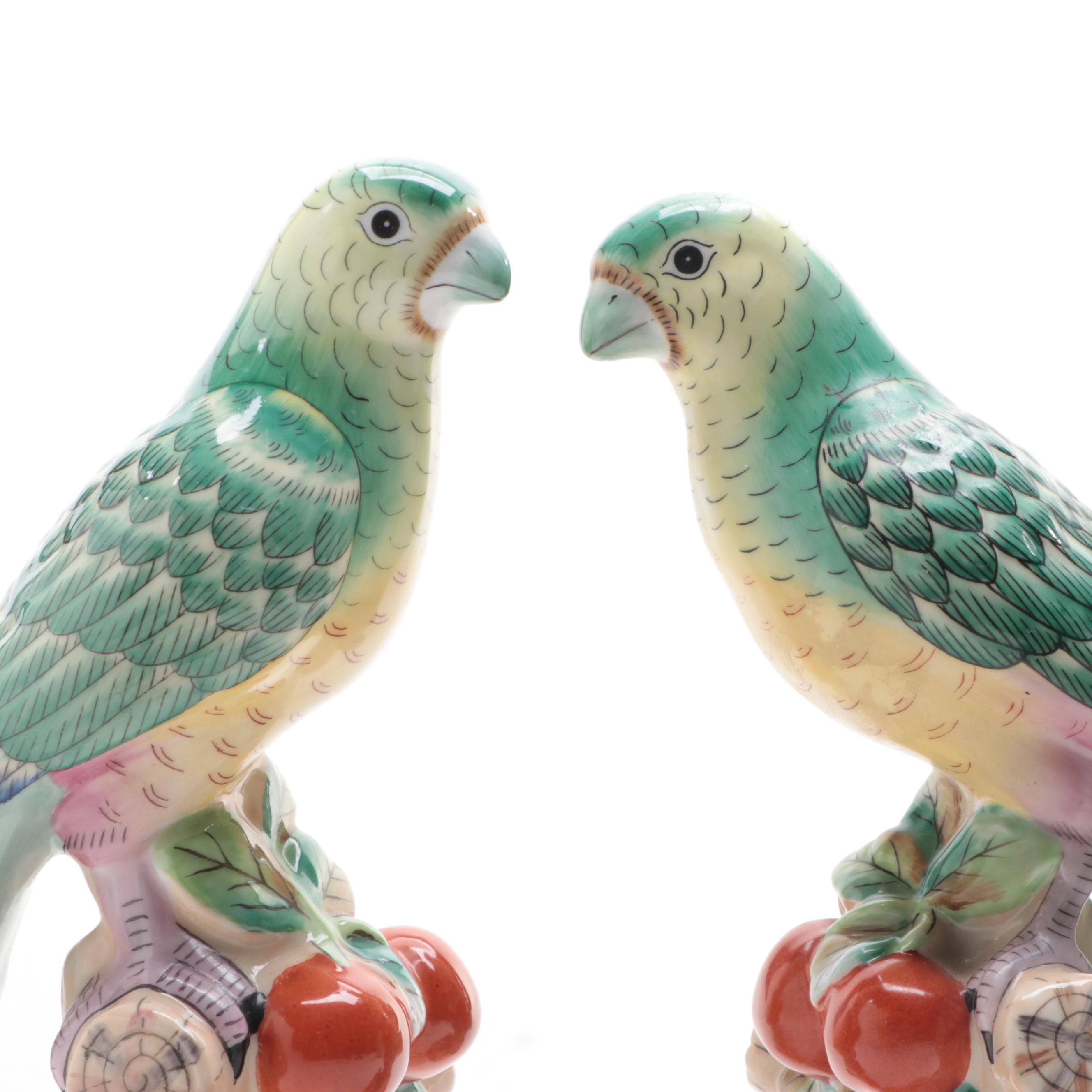 Chelsea House Ceramic Parrot Figurines
