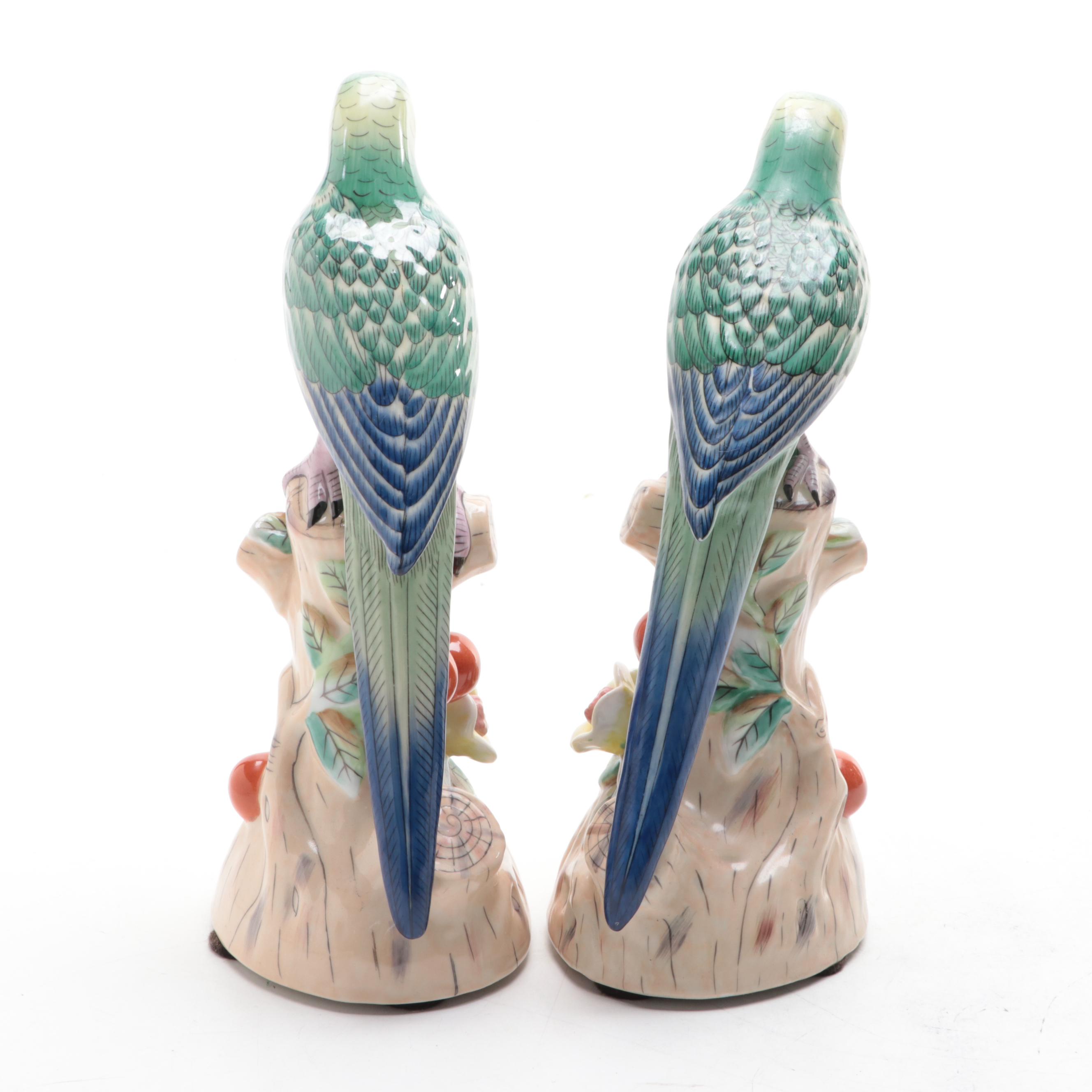 Chelsea House Ceramic Parrot Figurines