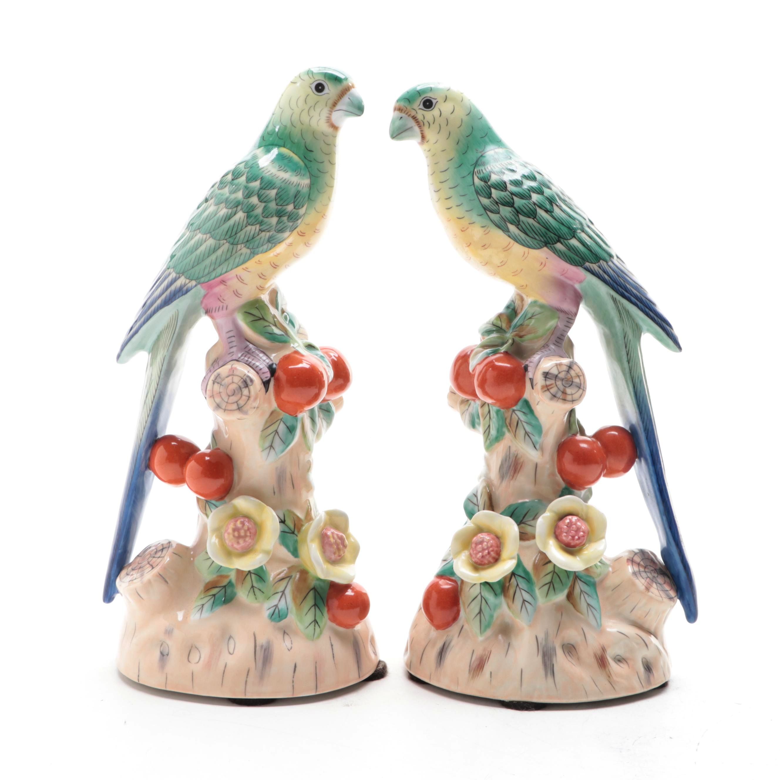 Chelsea House Ceramic Parrot Figurines