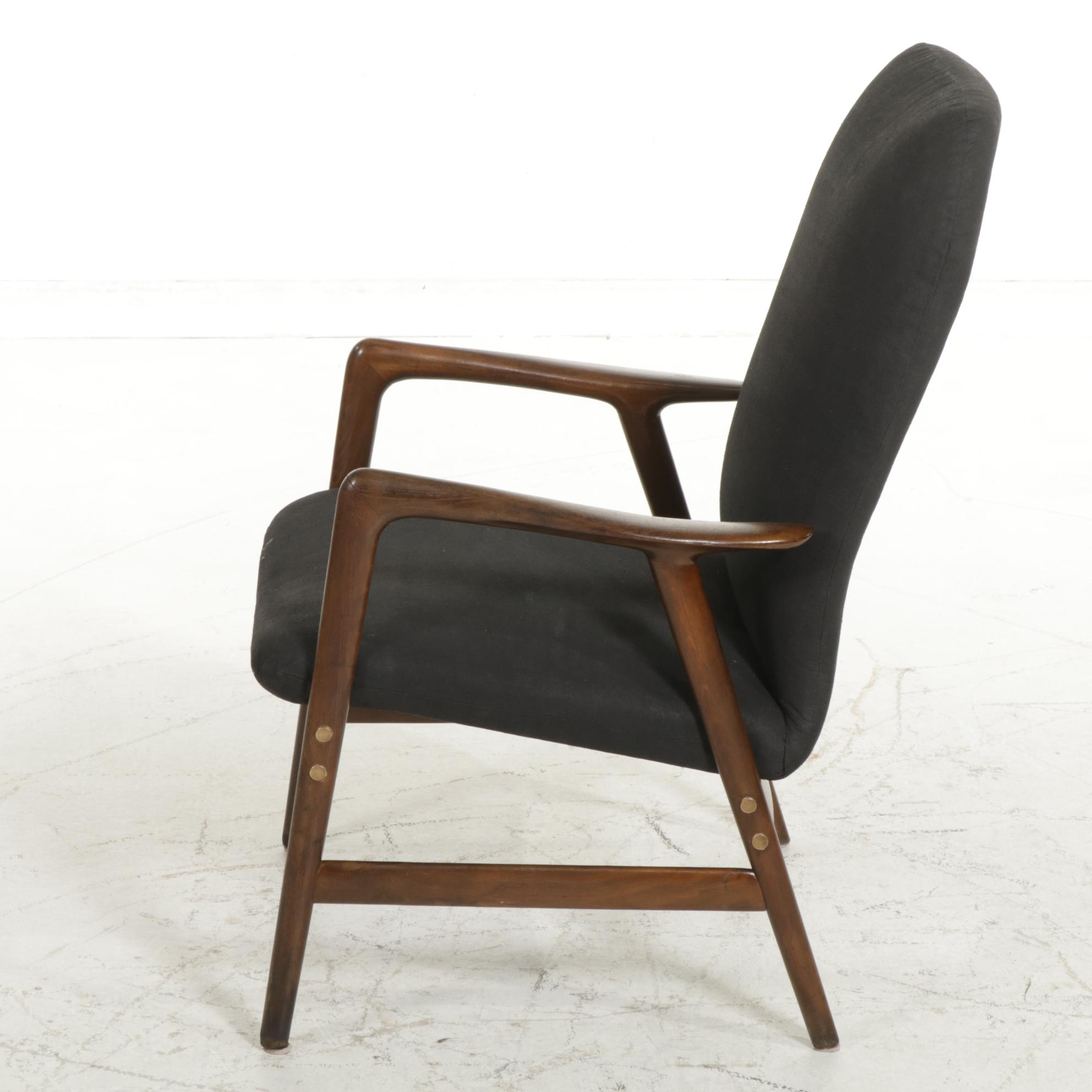 Alf Svensson for Dux "Kontur" Upholstered Teak Armchair