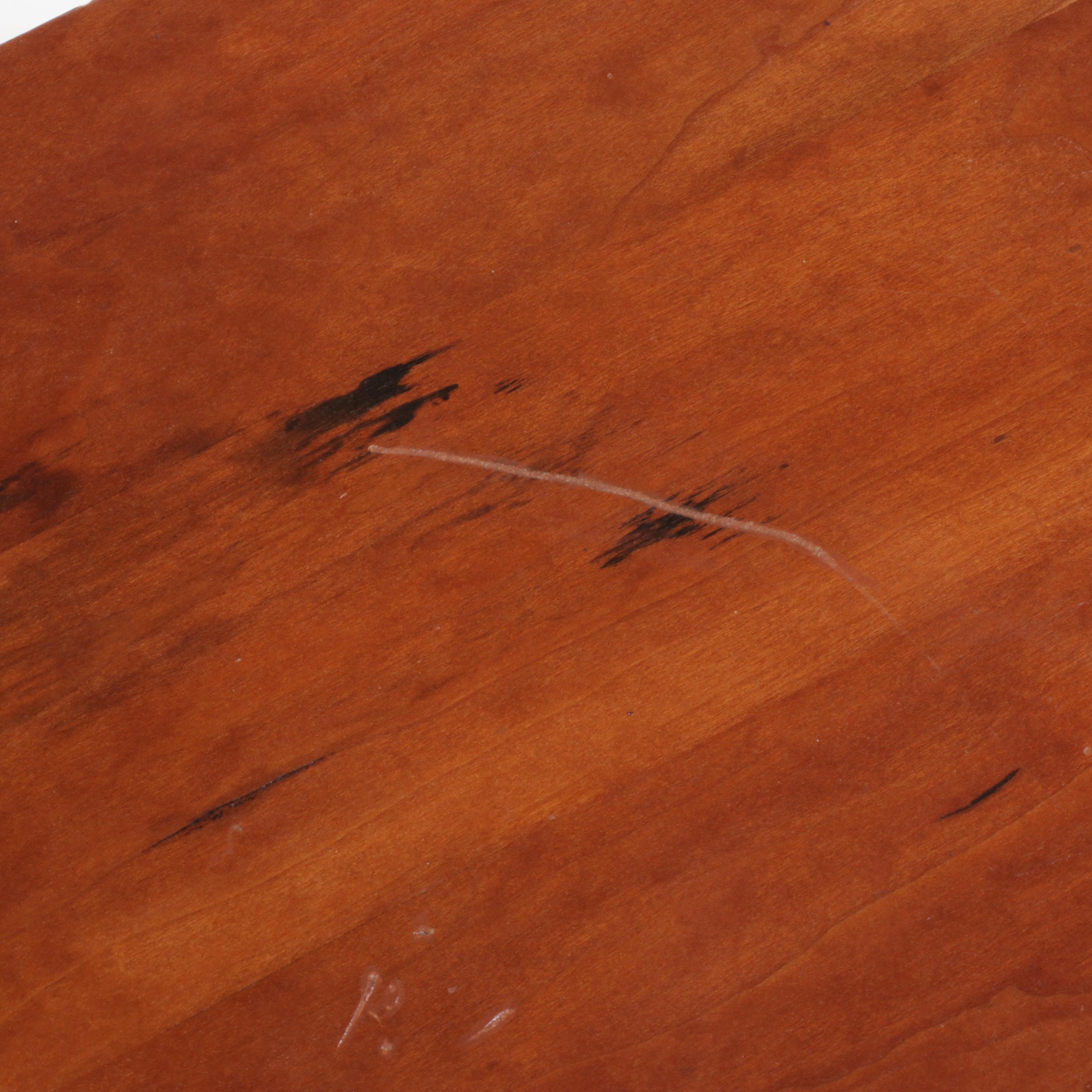 American Primitive Style Bench-Made Cherrywood Single-Drawer Table