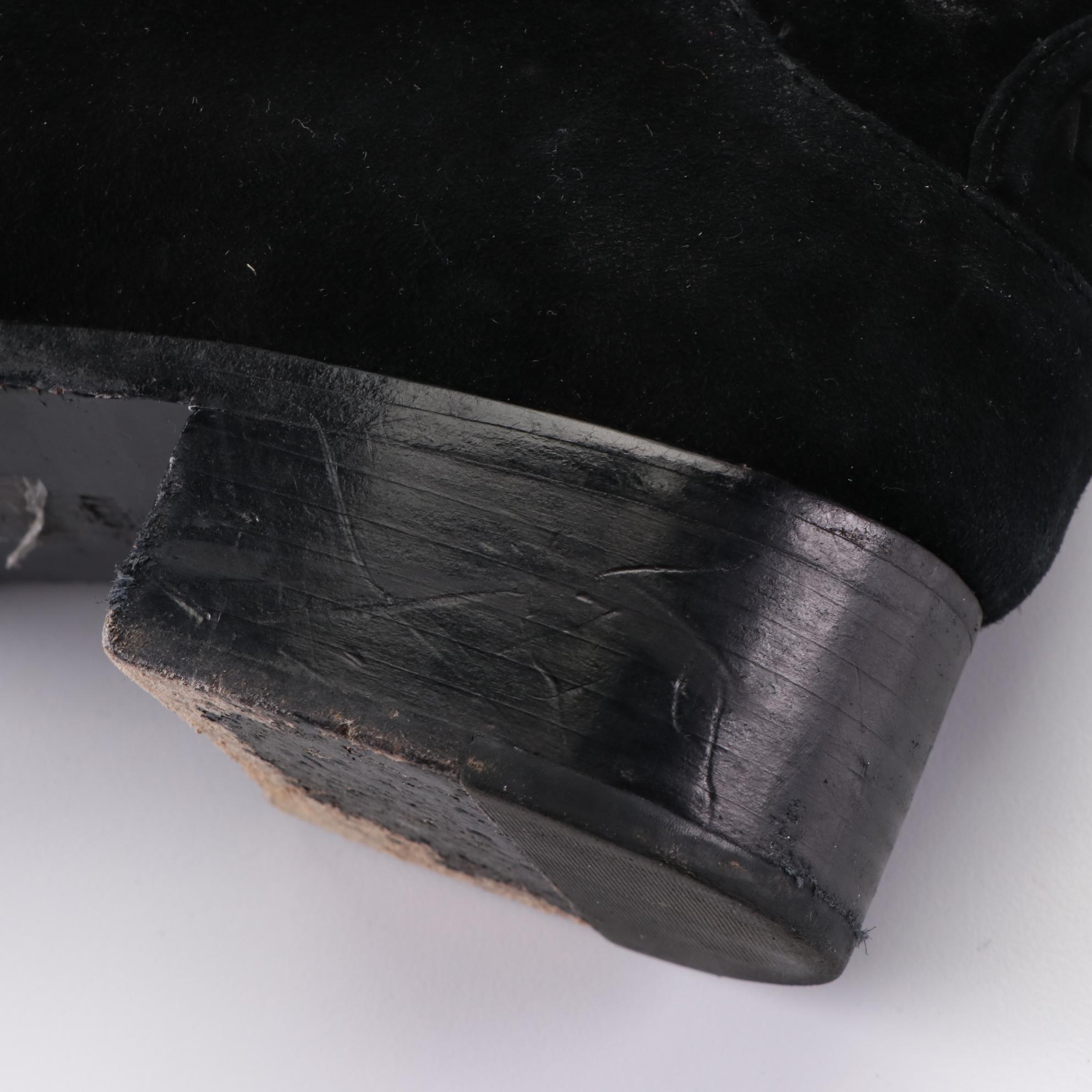 Tory Burch Caitlin Black Suede and Neoprene Stretch Over-The-Knee Boots