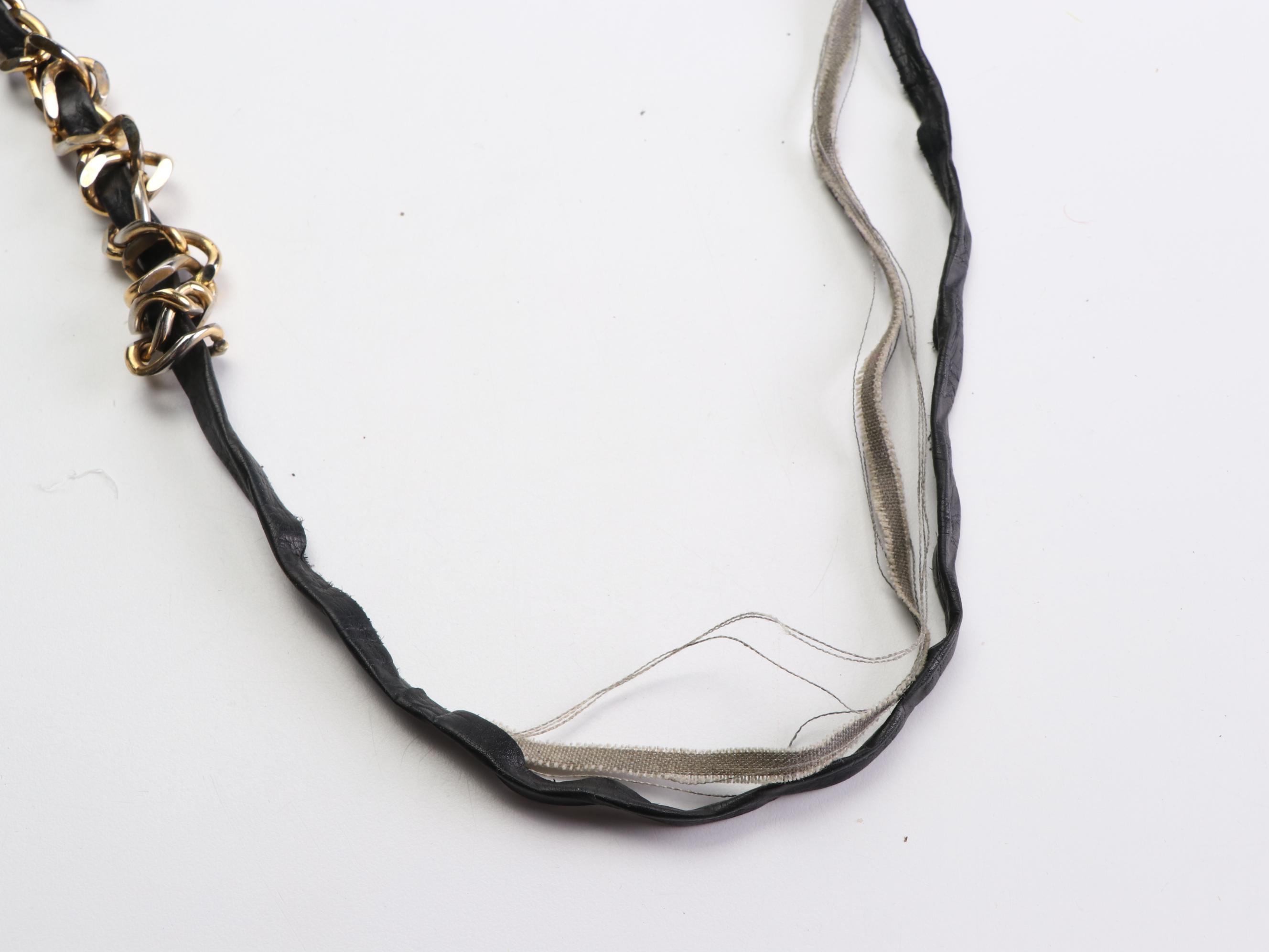 Chanel Drawstring Quilted Chain Leather Shoulder Bag with Zip Pouch