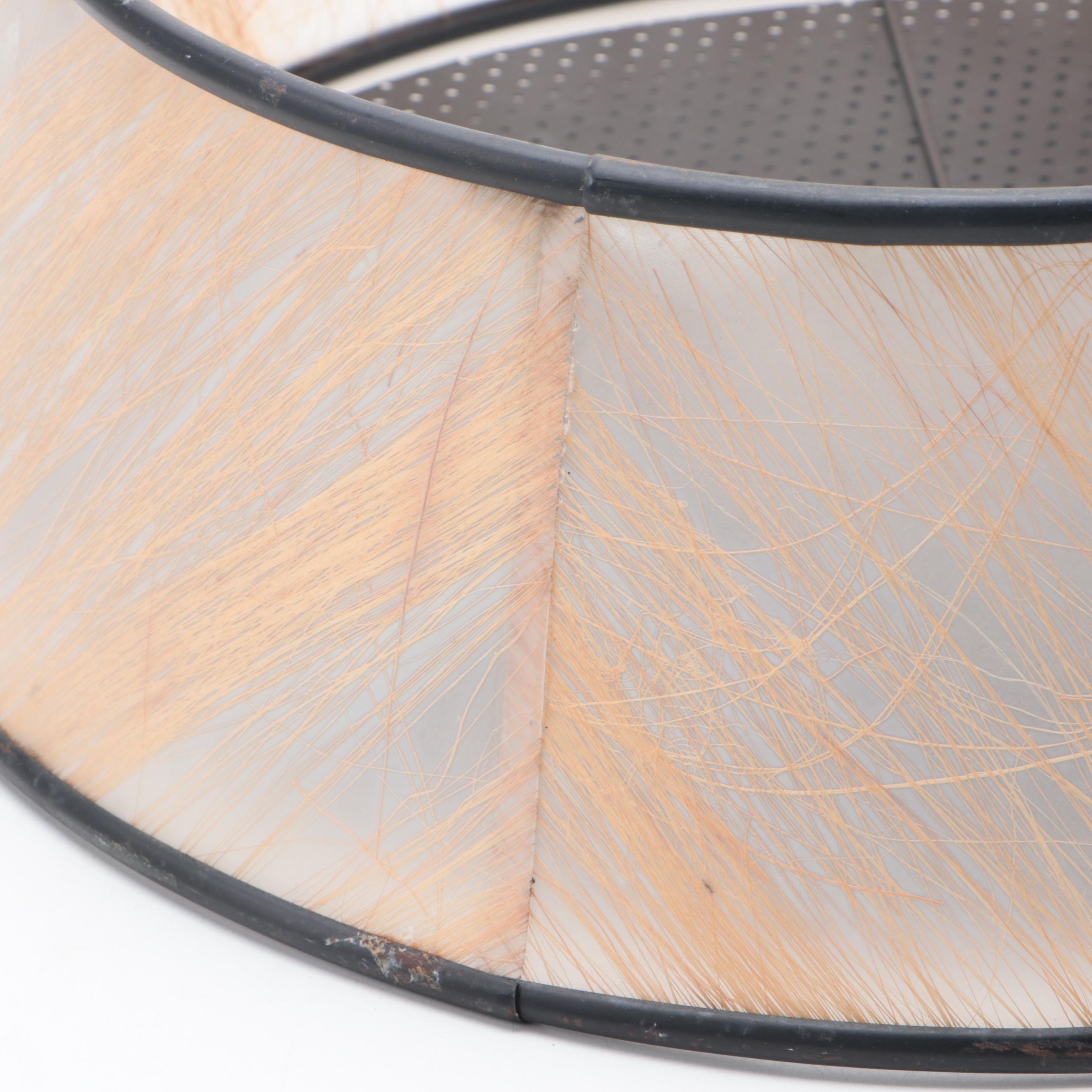 Fiberglass Whip Stitch and Diffuser Mid-Century Lampshades