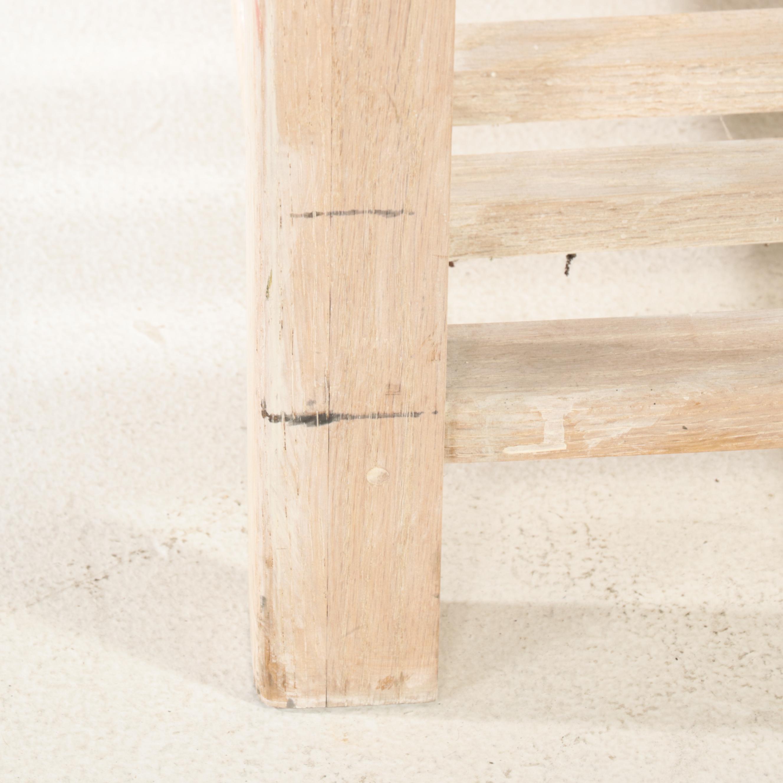 Bleached Wood Glass Top Side Table