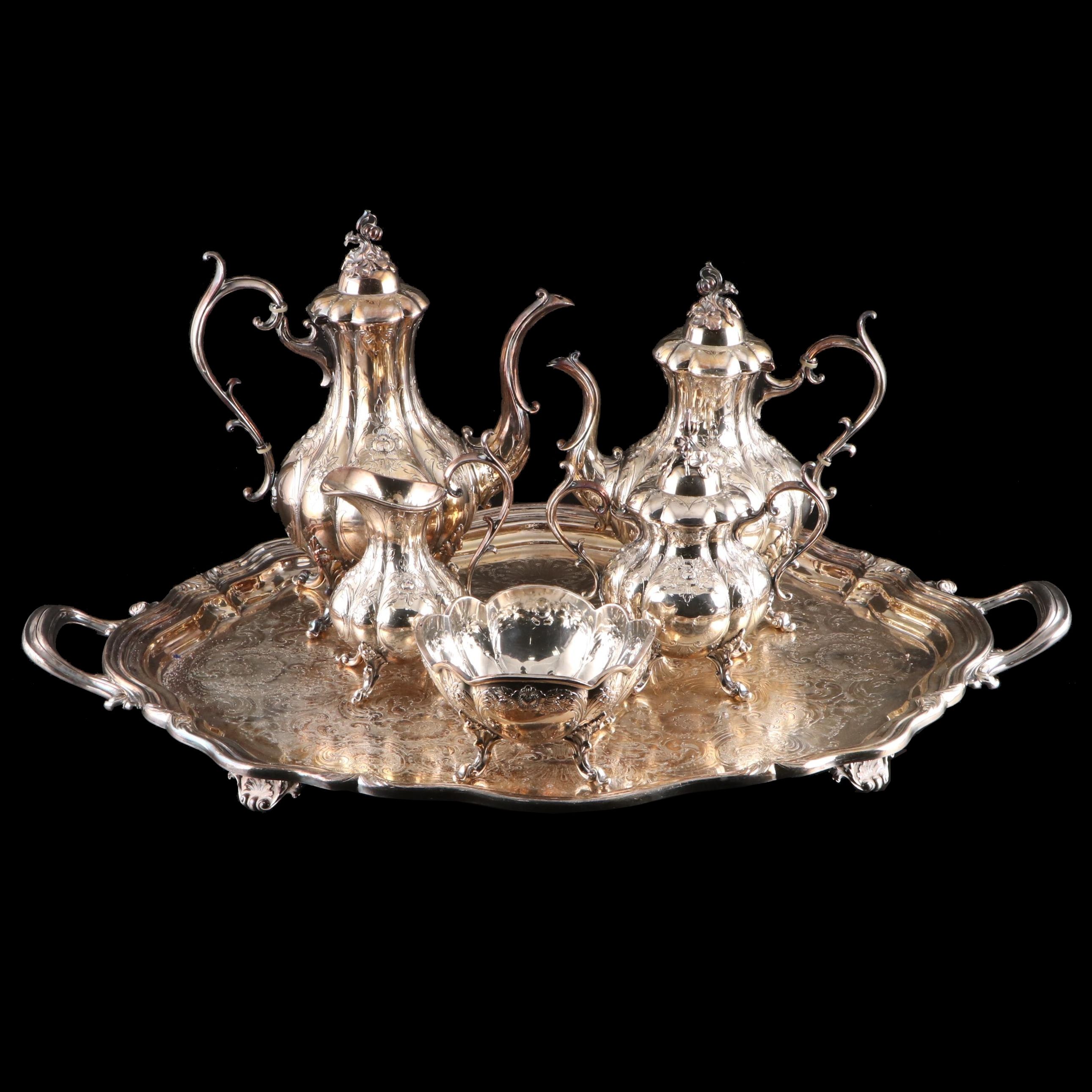 Reed & Barton "Winthrop" Silver Plate Tea and Coffee Service, 1954