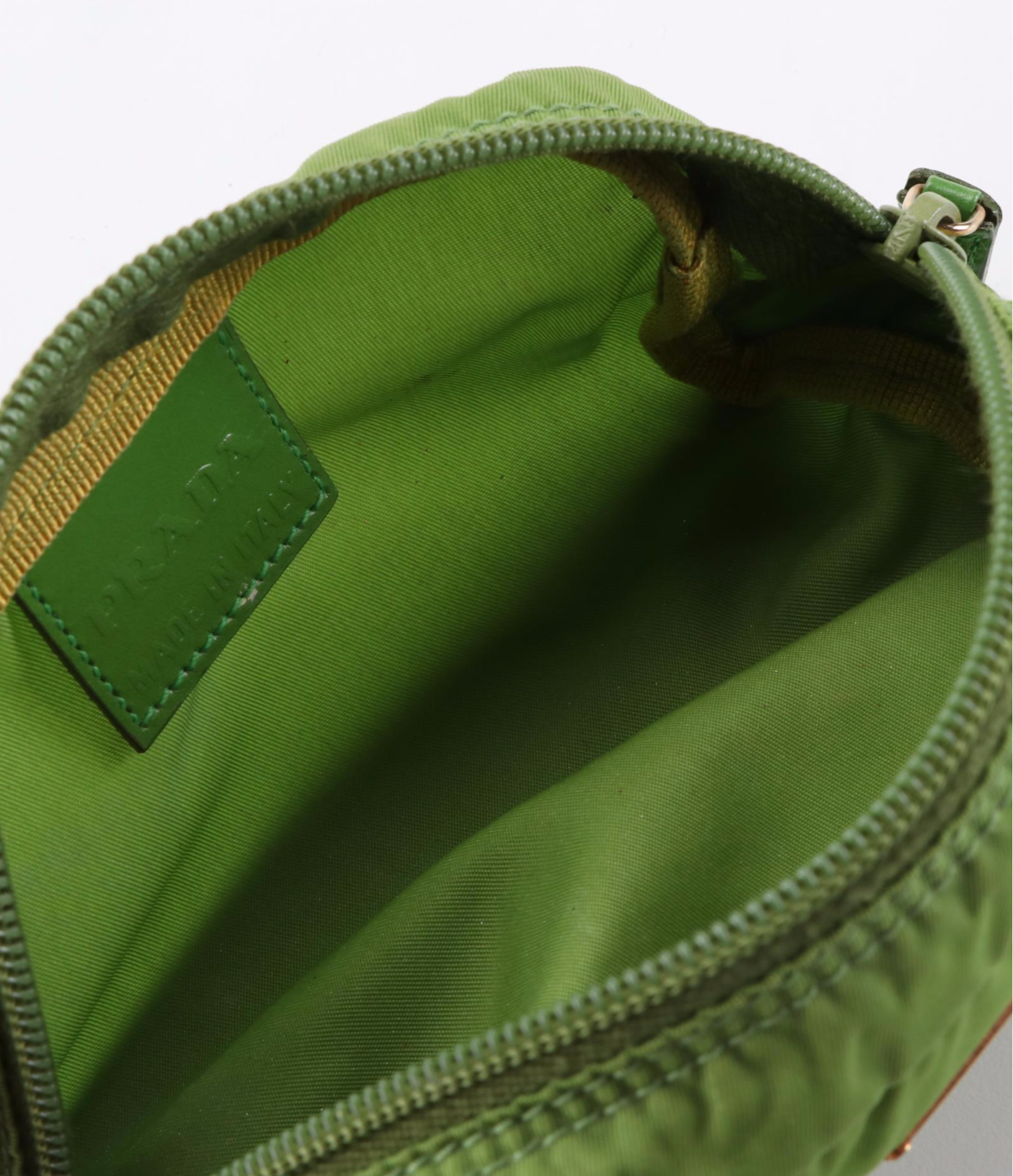 Prada Small Zip Pouch in Nylon with Leather Trim