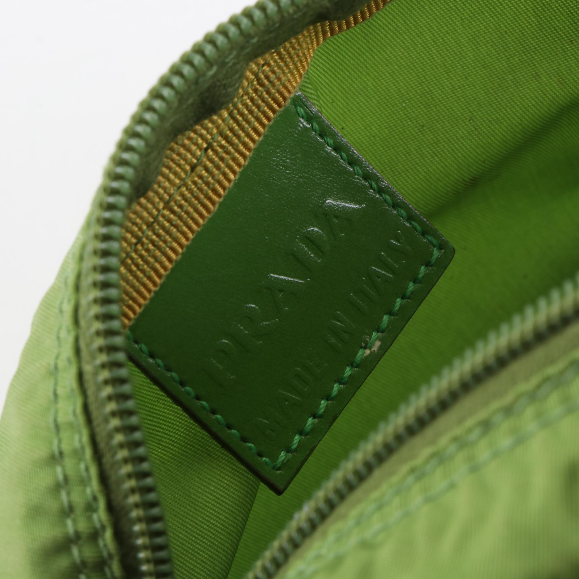 Prada Small Zip Pouch in Nylon with Leather Trim