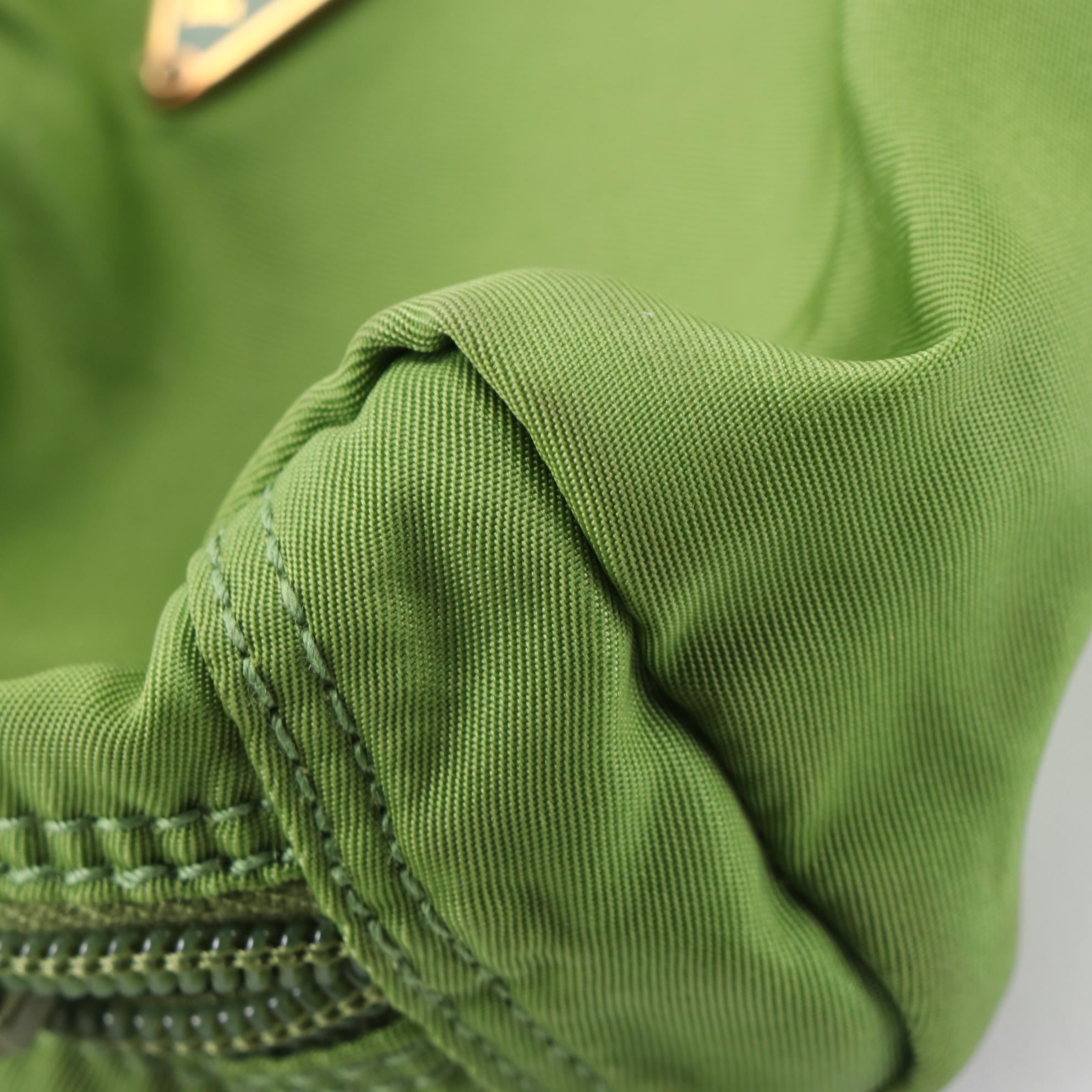 Prada Small Zip Pouch in Nylon with Leather Trim