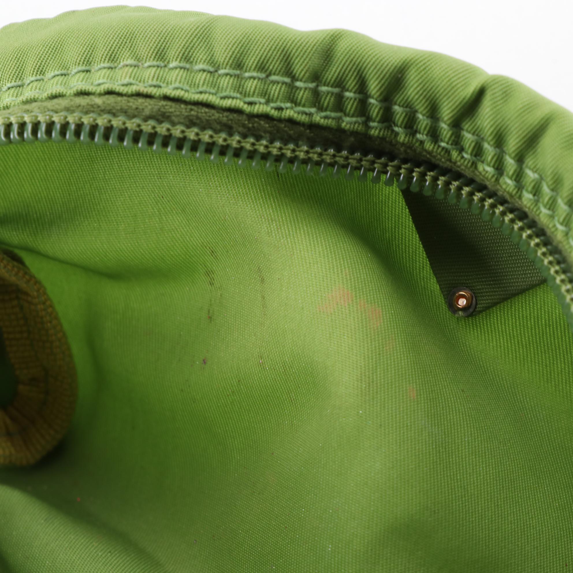 Prada Small Zip Pouch in Nylon with Leather Trim