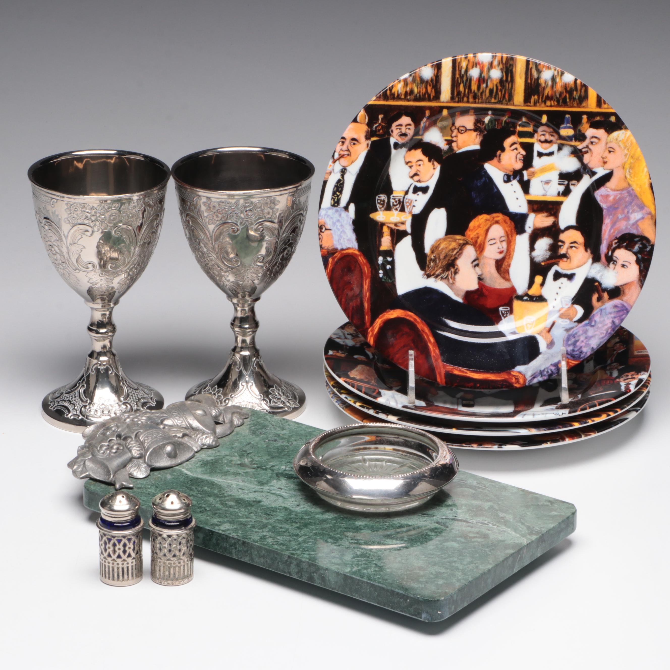 Frank M. Whiting Sterling Silver Rimmed Glass Coaster and More